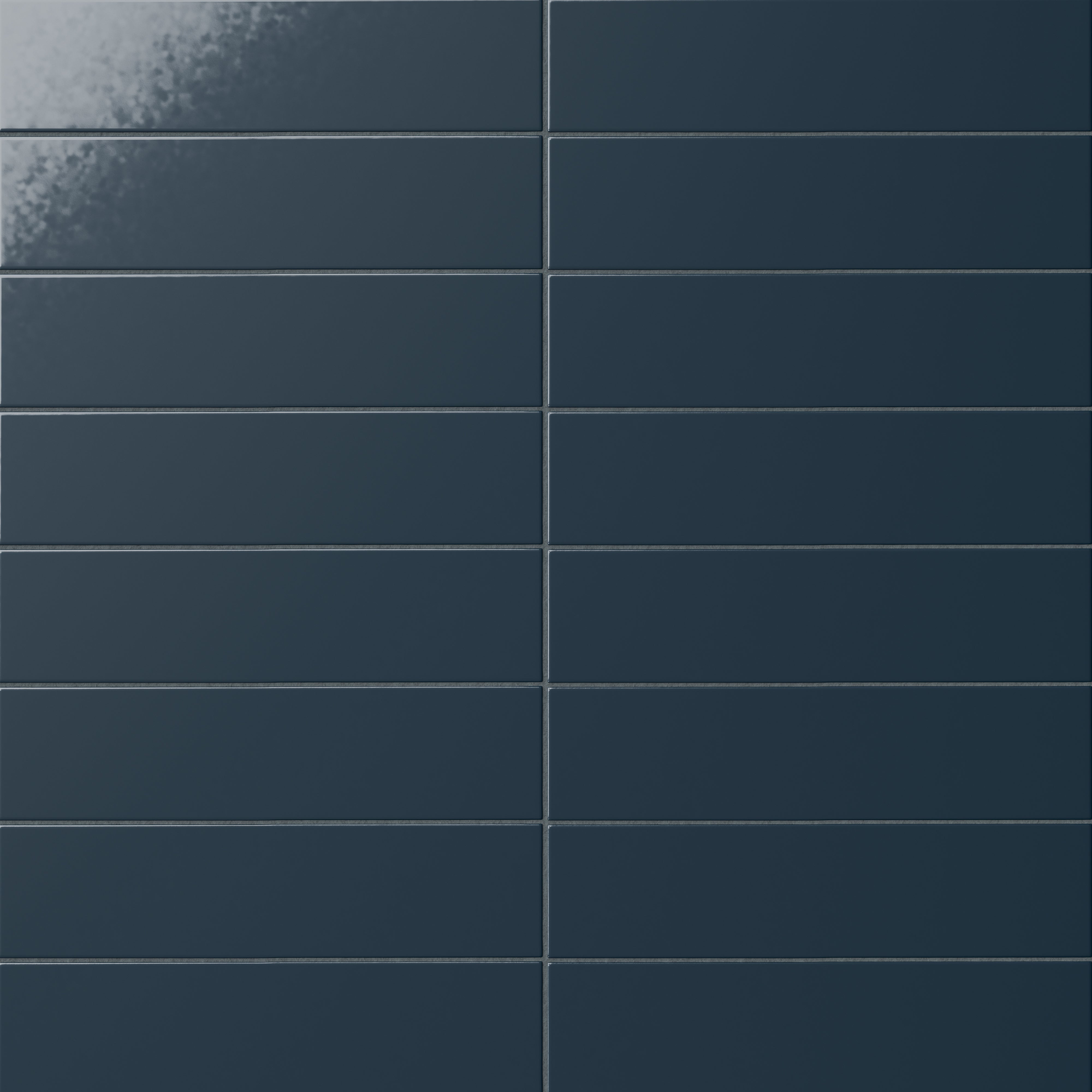Mika 2.5x10 Glossy Ceramic Tile in Midnight
