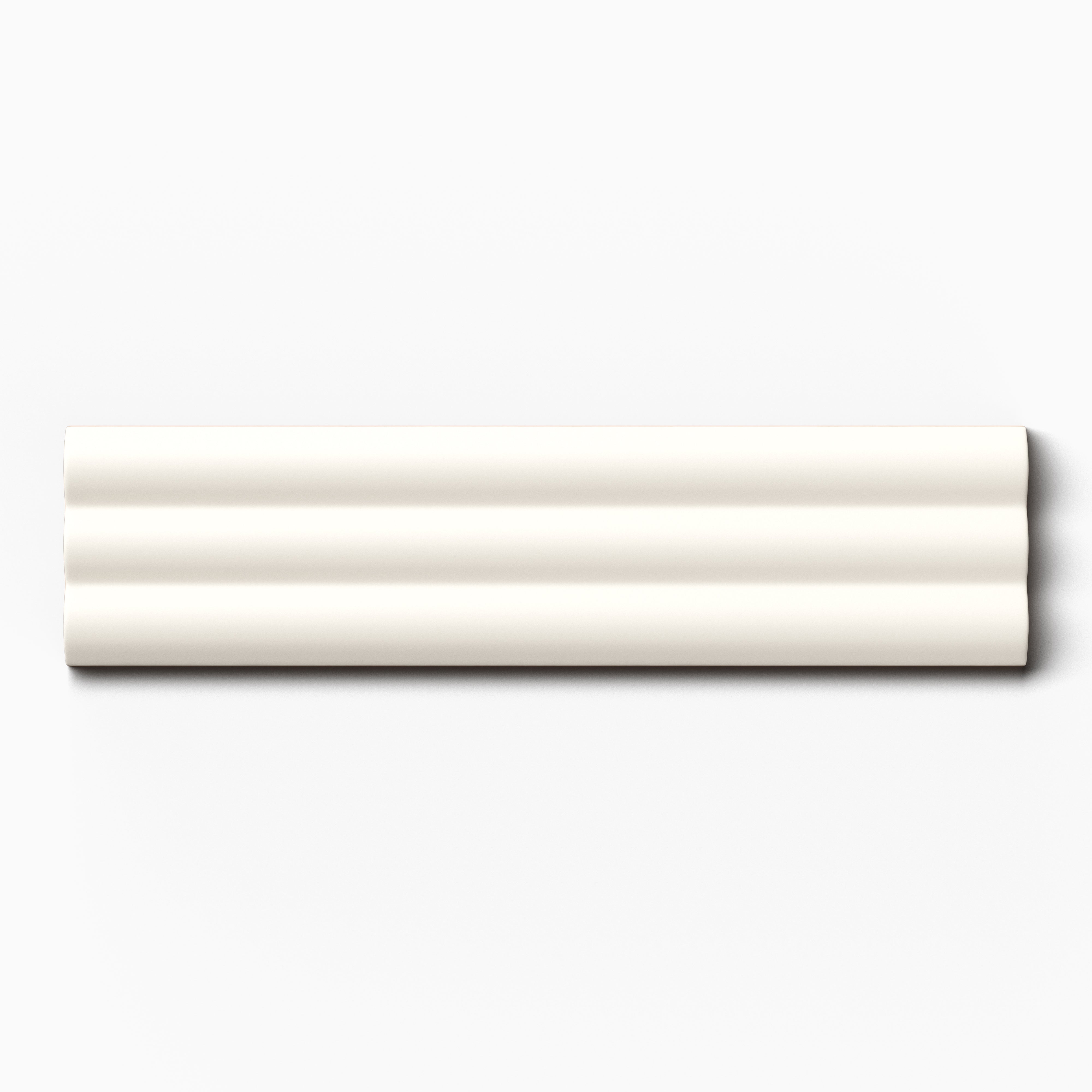 Mika 2.5x10 Matte Ceramic Reeded Tile in Chalk