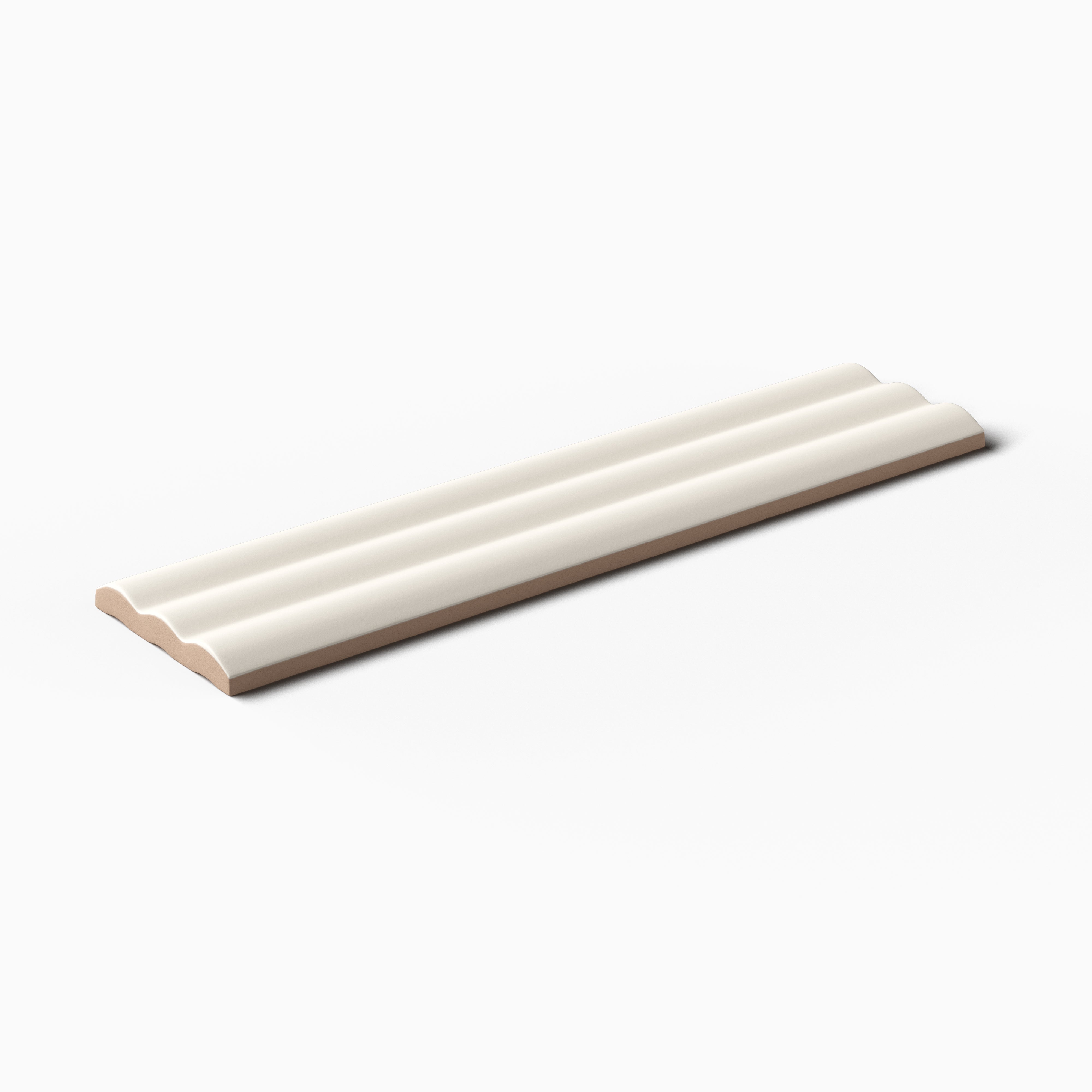 Mika 2.5 x 10 Matte Ceramic Reeded Tile in Chalk