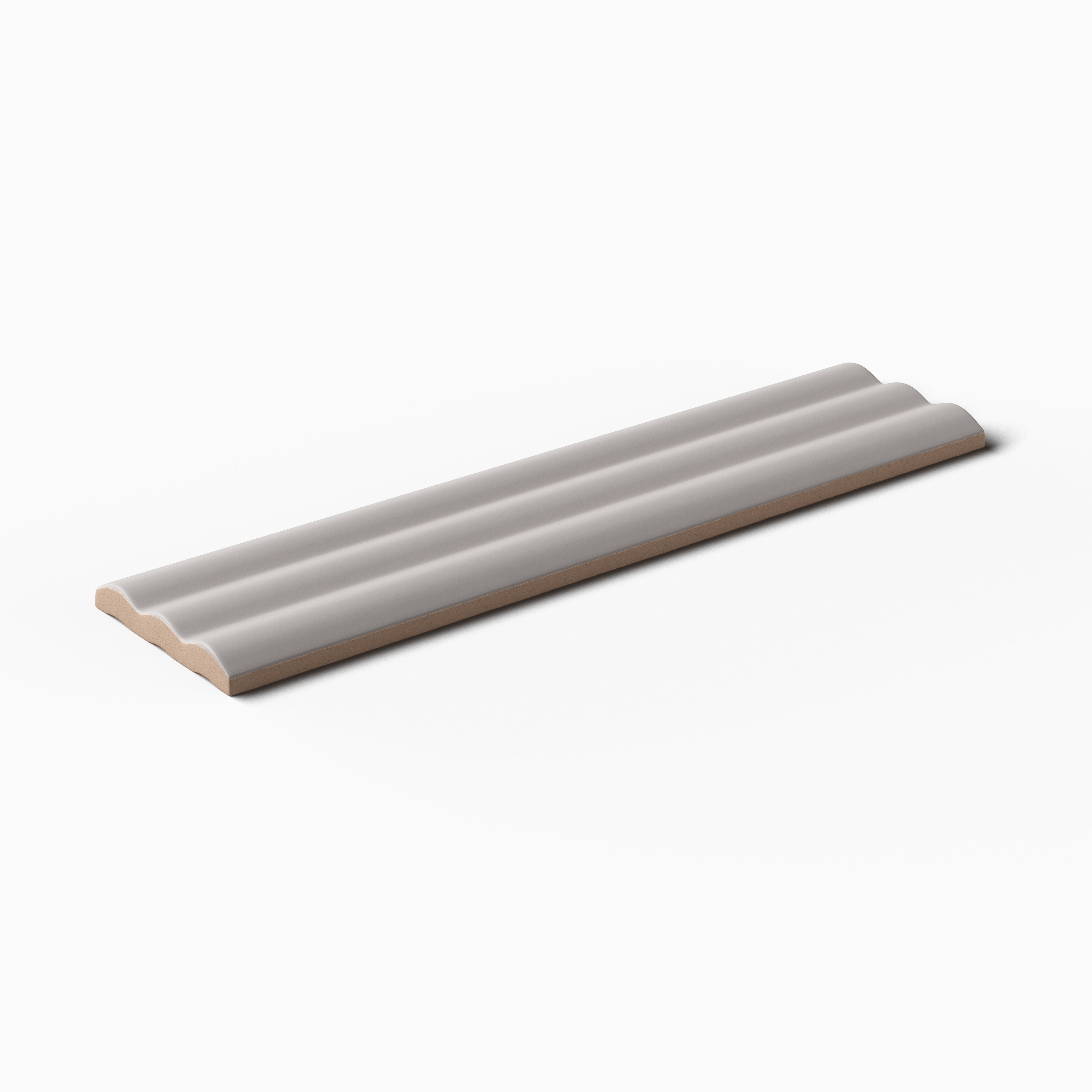 Mika 2.5x10 Matte Ceramic Reeded Tile in Ash