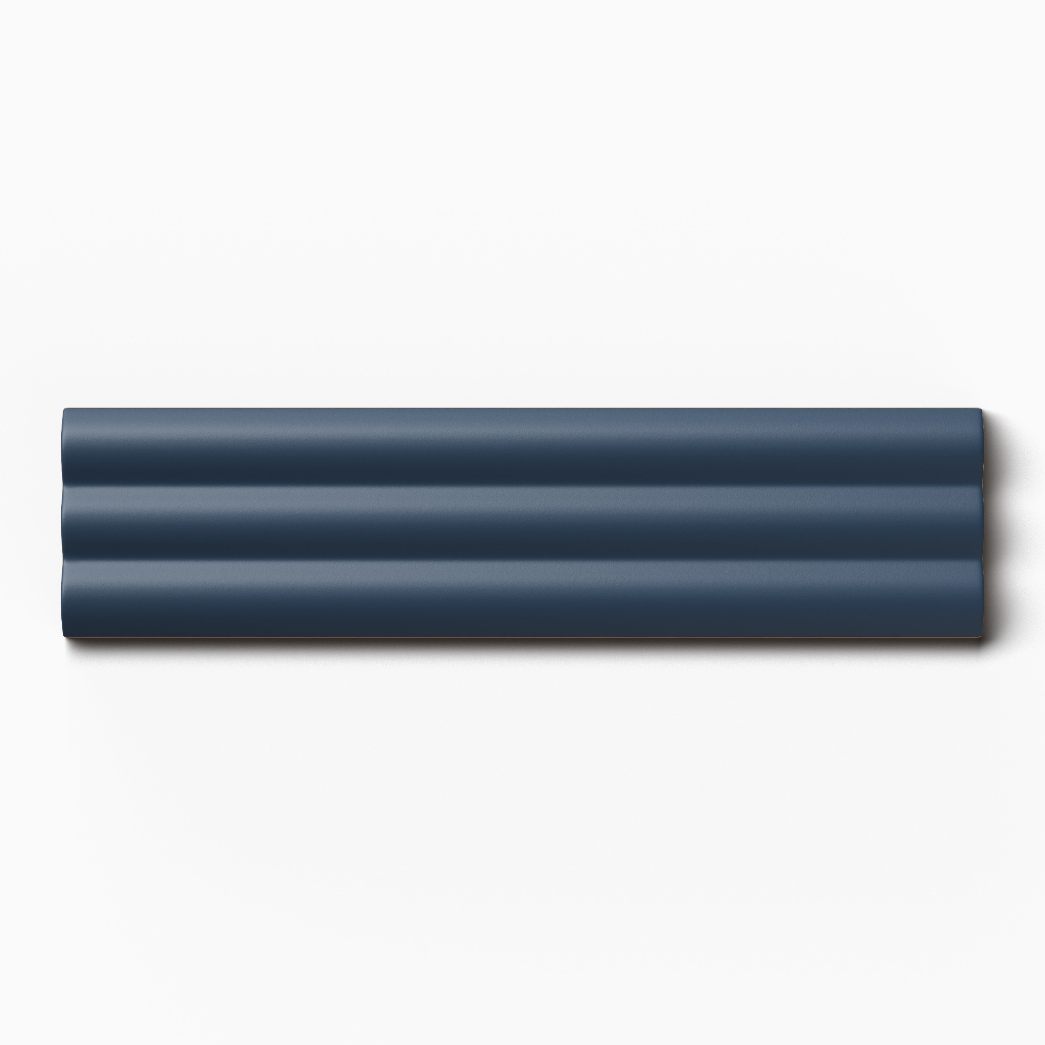 Mika 2.5x10 Matte Ceramic Reeded Tile in Midnight