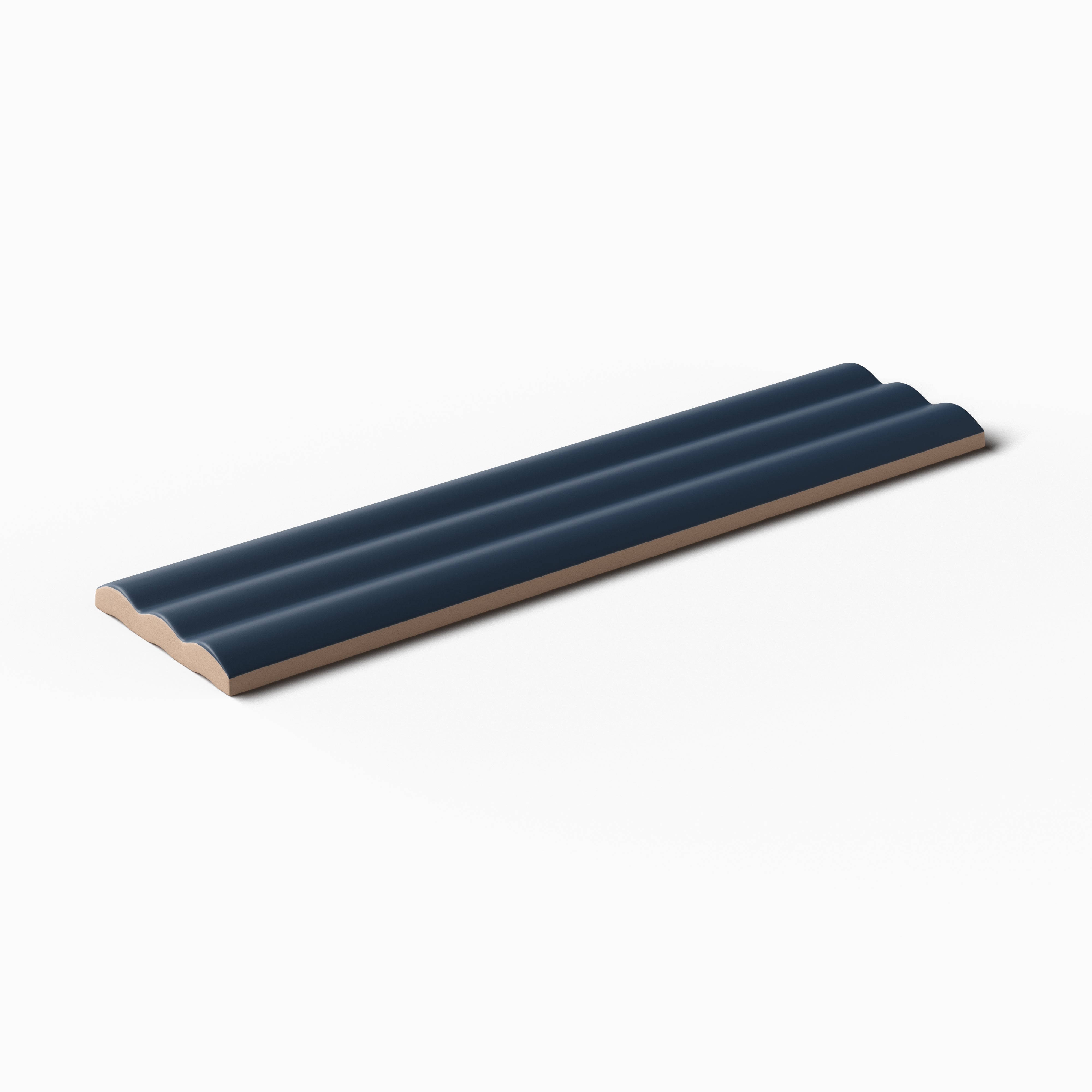 Mika 2.5 x 10 Matte Ceramic Reeded Tile in Midnight