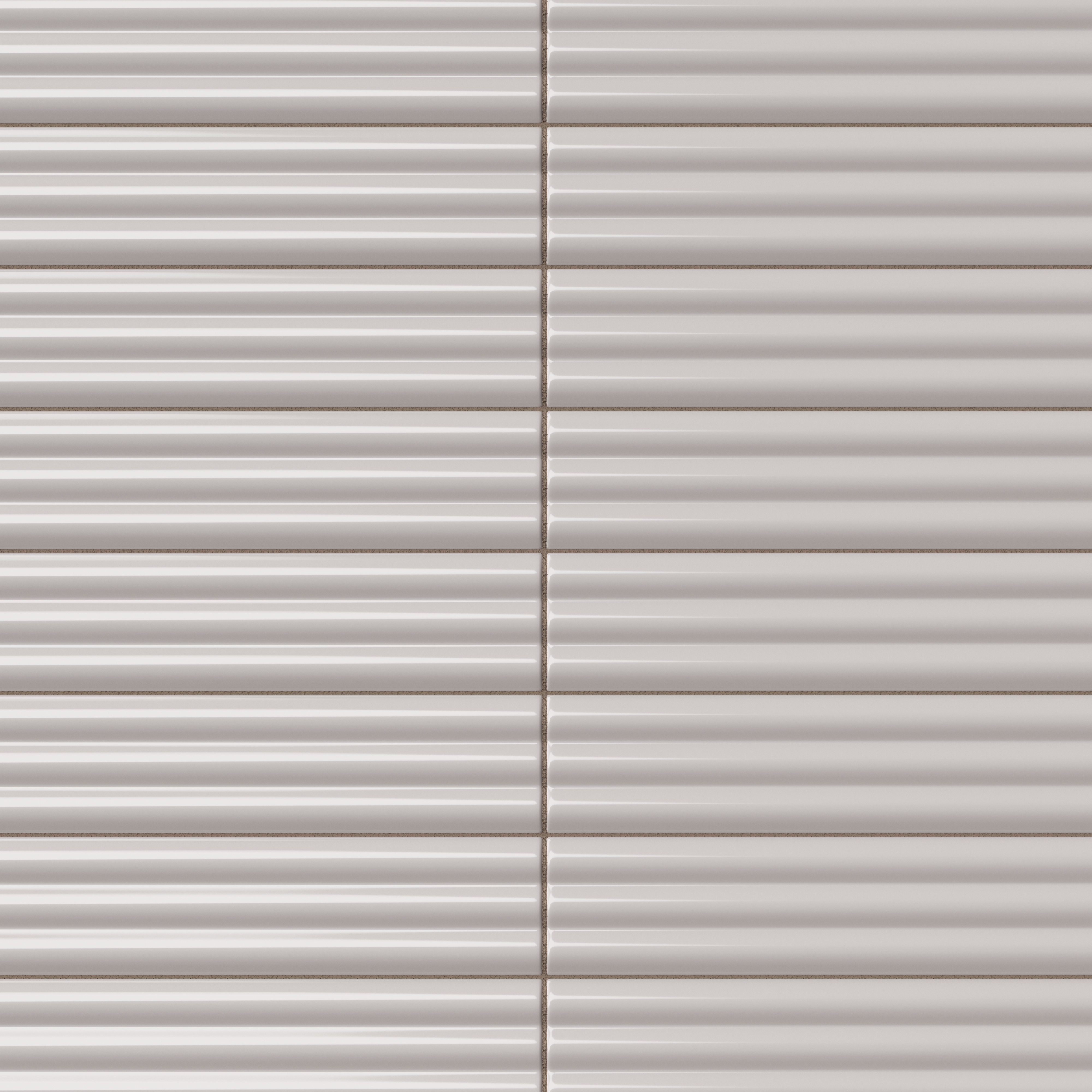 Mika 2.5x10 Glossy Ceramic Reeded Tile in Ash