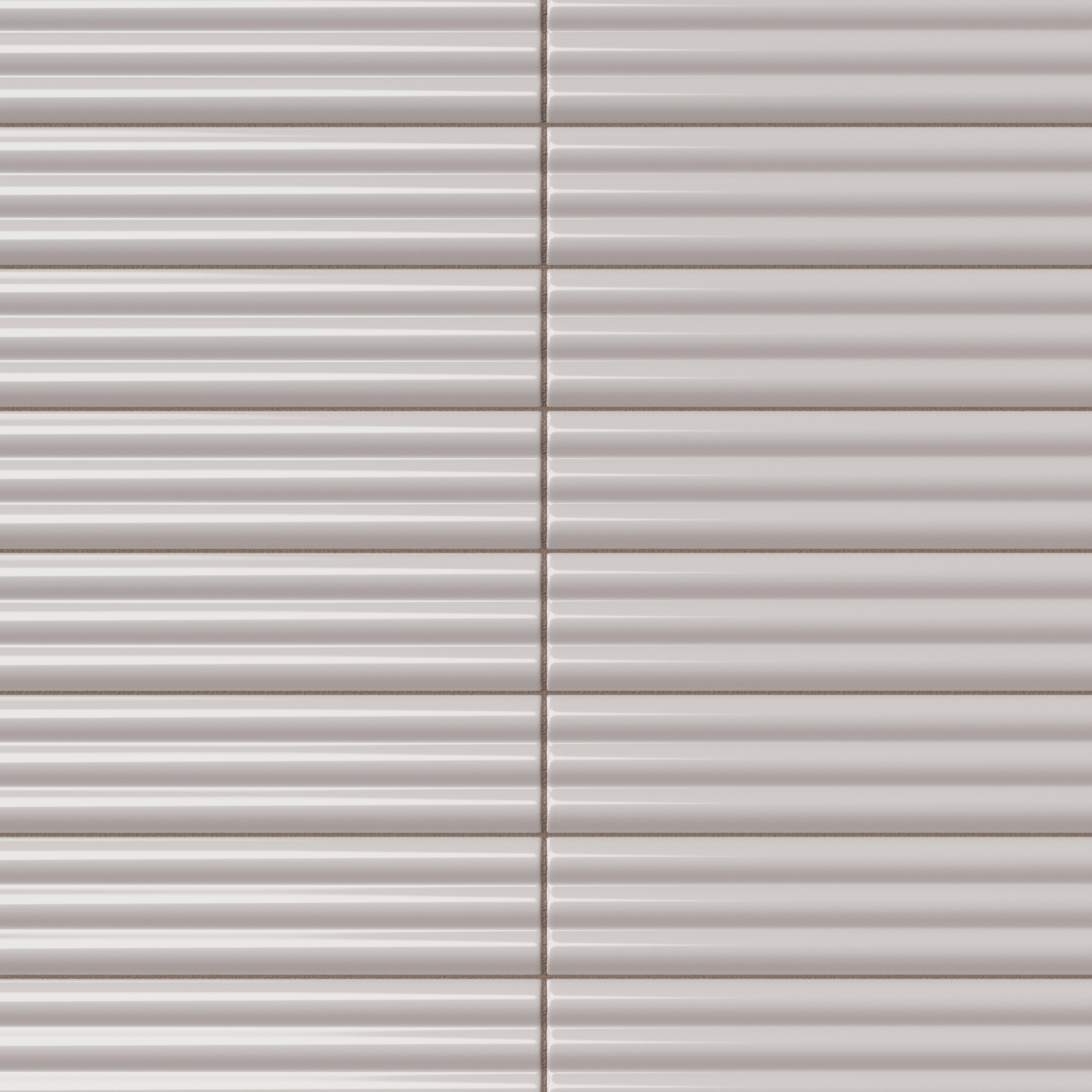 Mika 2.5x10 Glossy Ceramic Reeded Tile in Ash