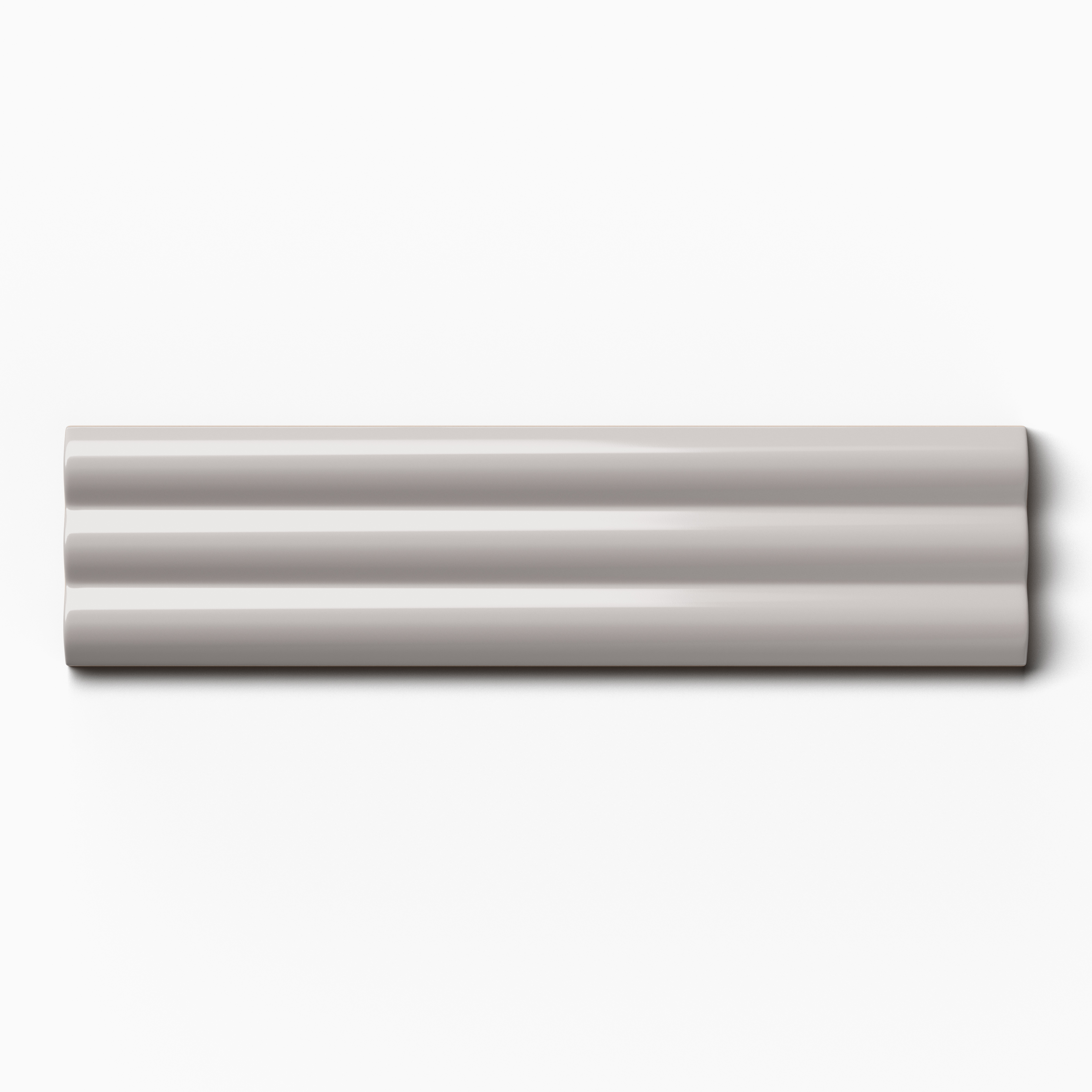 Mika 2.5x10 Glossy Ceramic Reeded Tile in Ash
