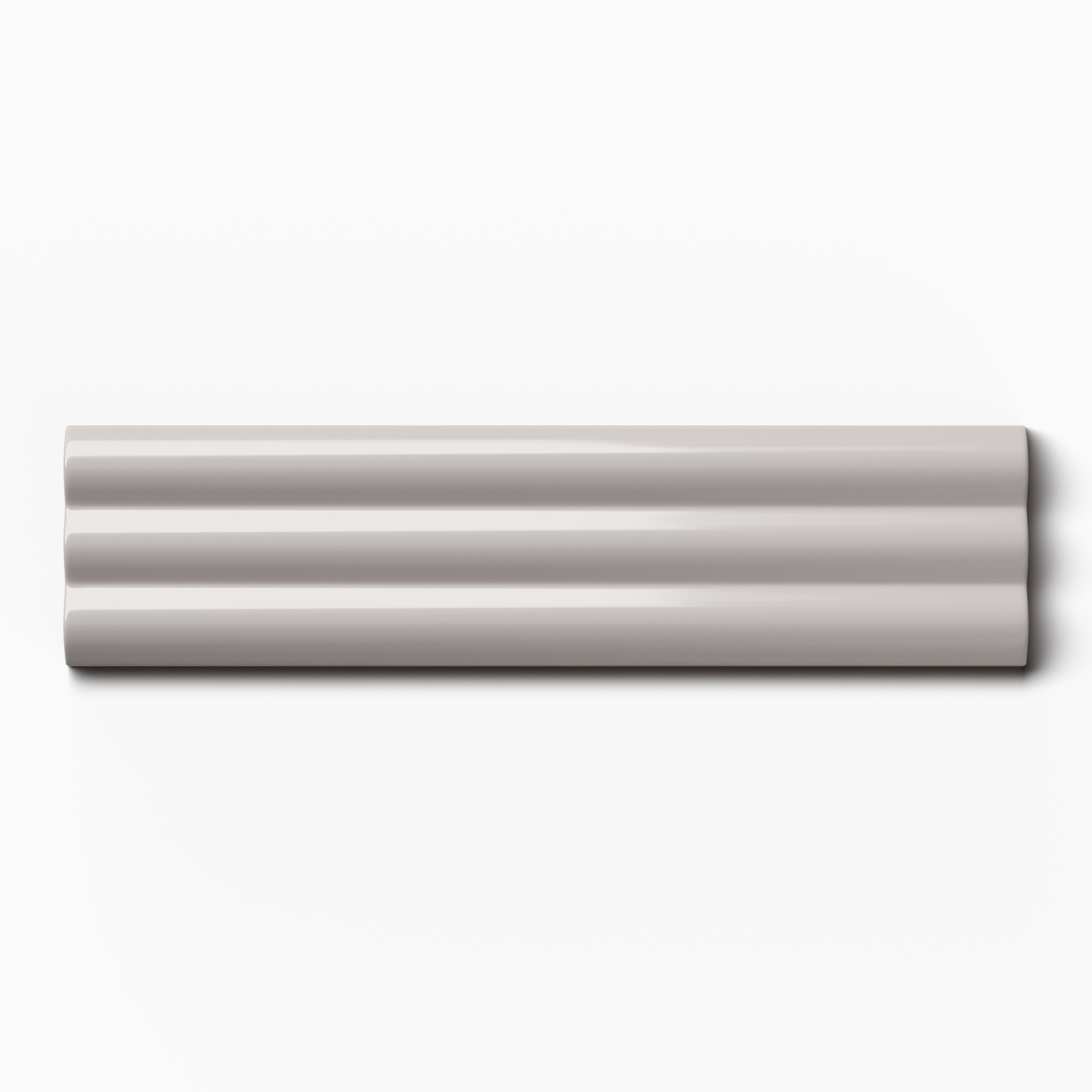 Mika 2.5x10 Glossy Ceramic Reeded Tile in Ash