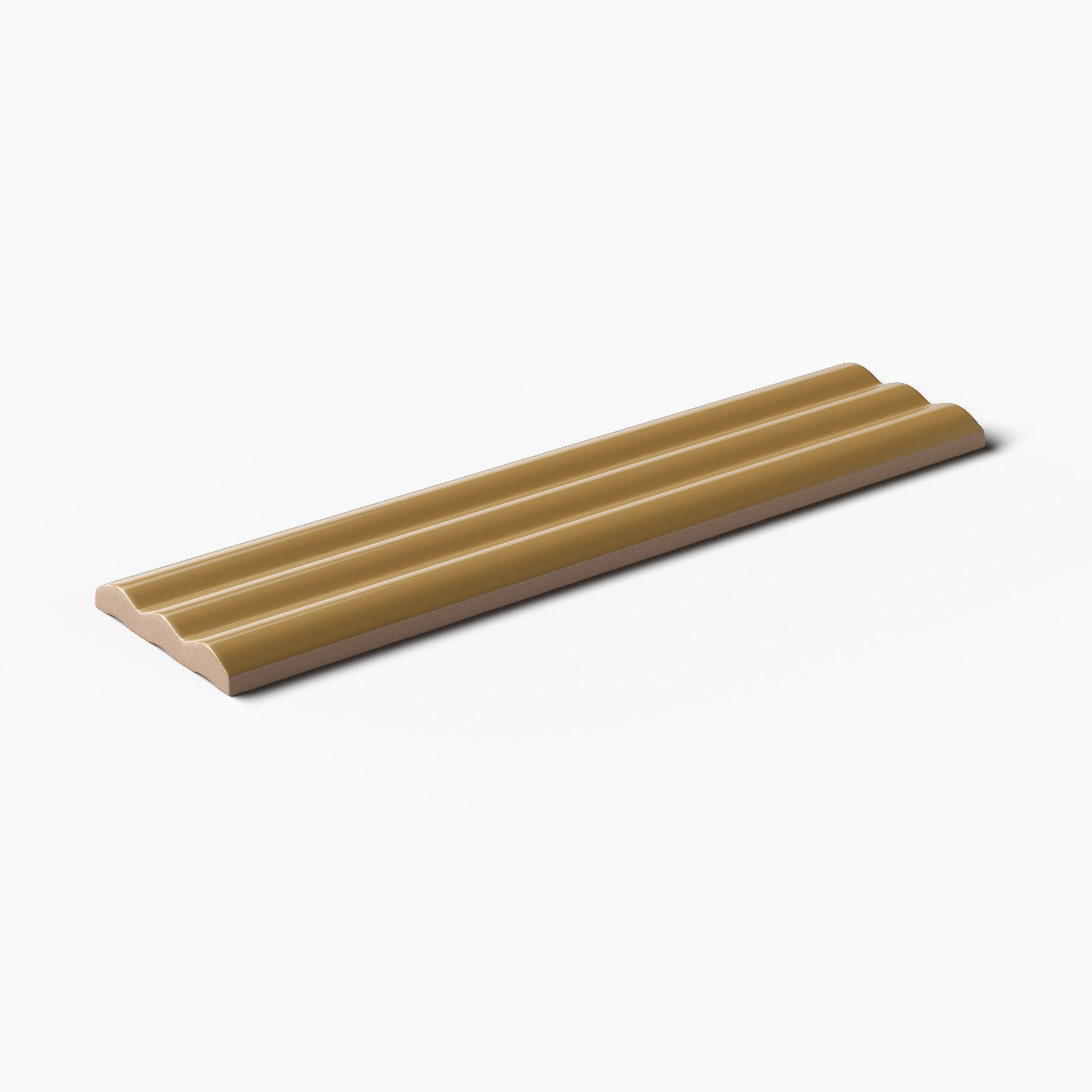 Mika 2.5x10 Glossy Ceramic Reeded Tile in Dijon