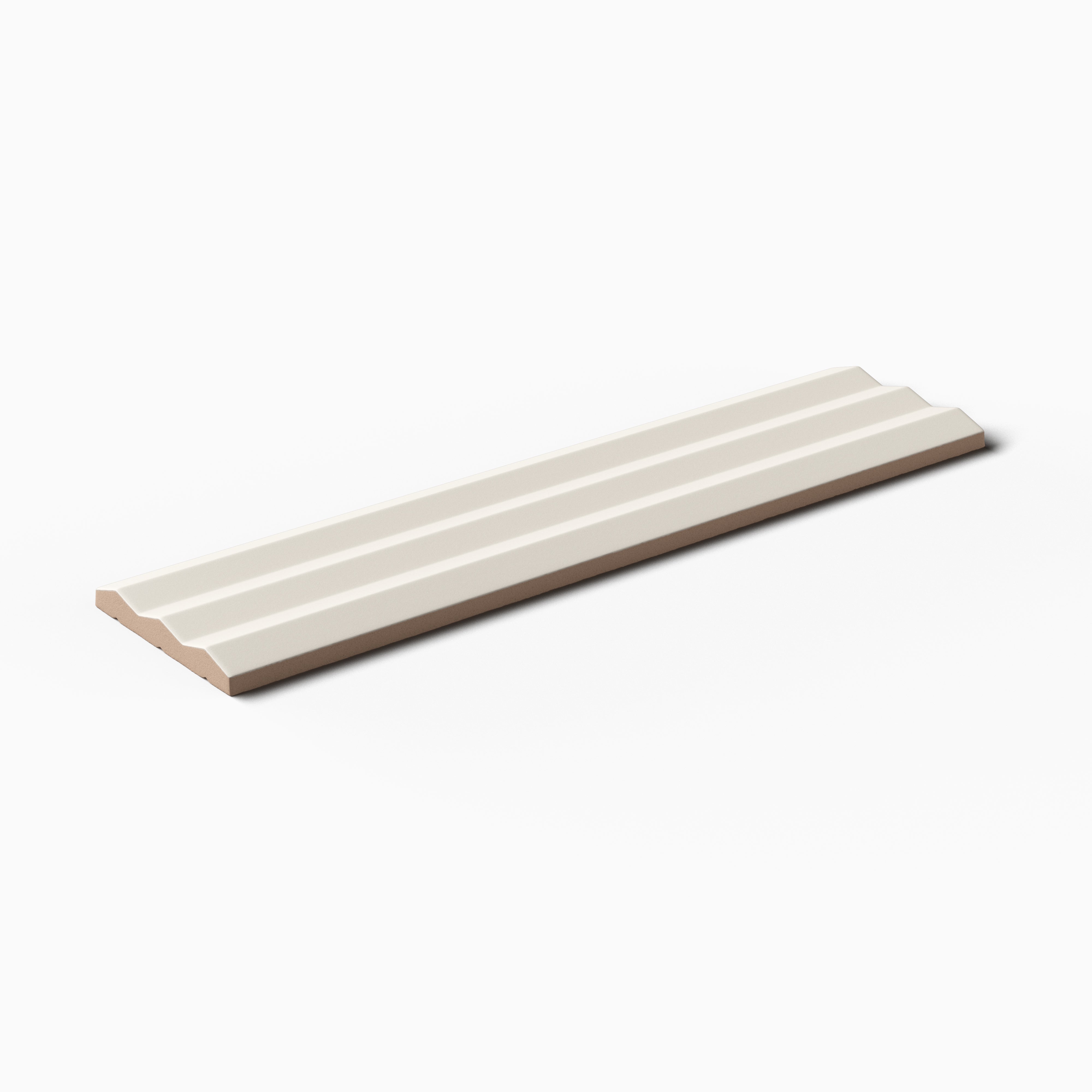 Mika 2.5 x 10 Matte Ceramic Beveled Tile in Chalk