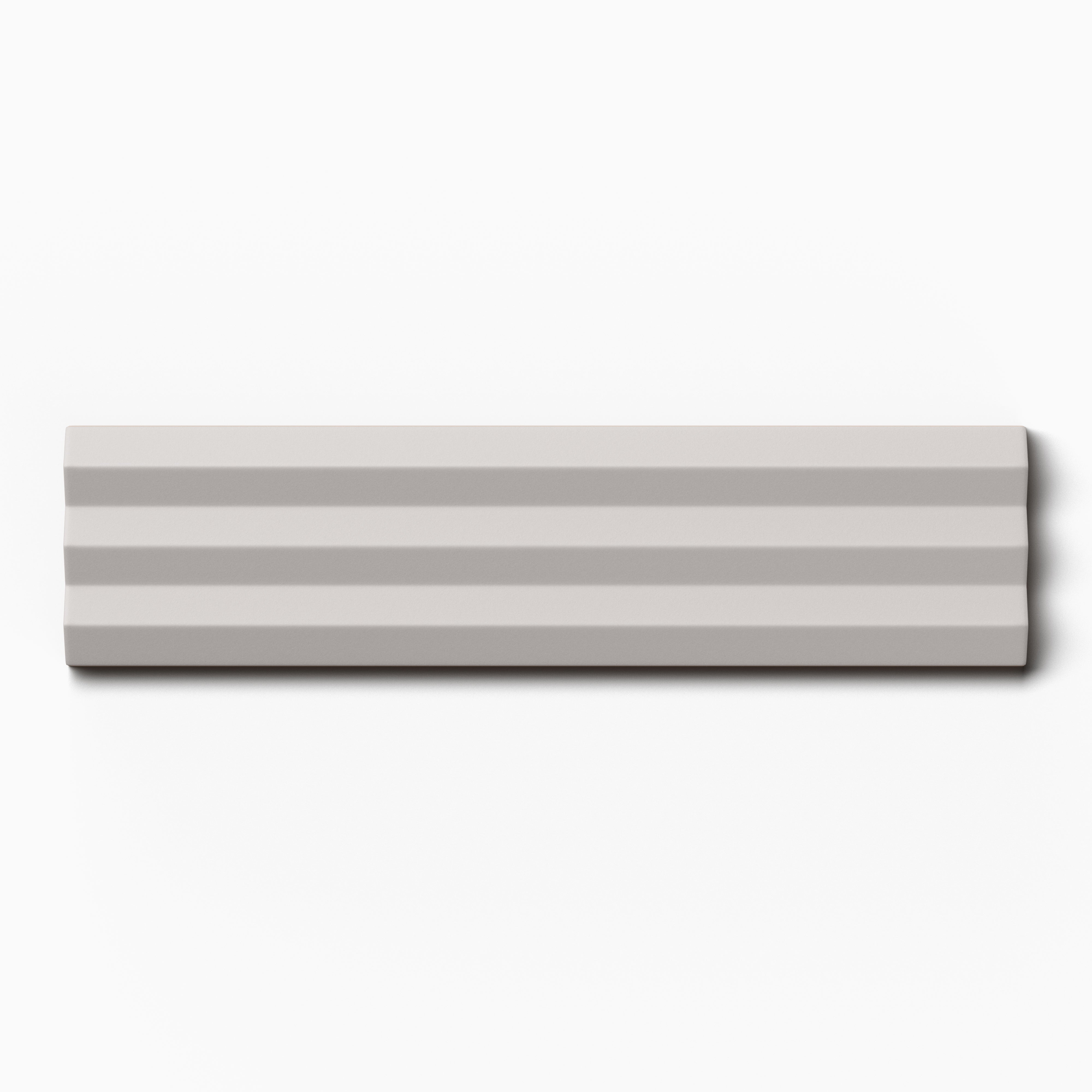 Mika 2.5x10 Matte Ceramic Beveled Tile in Ash