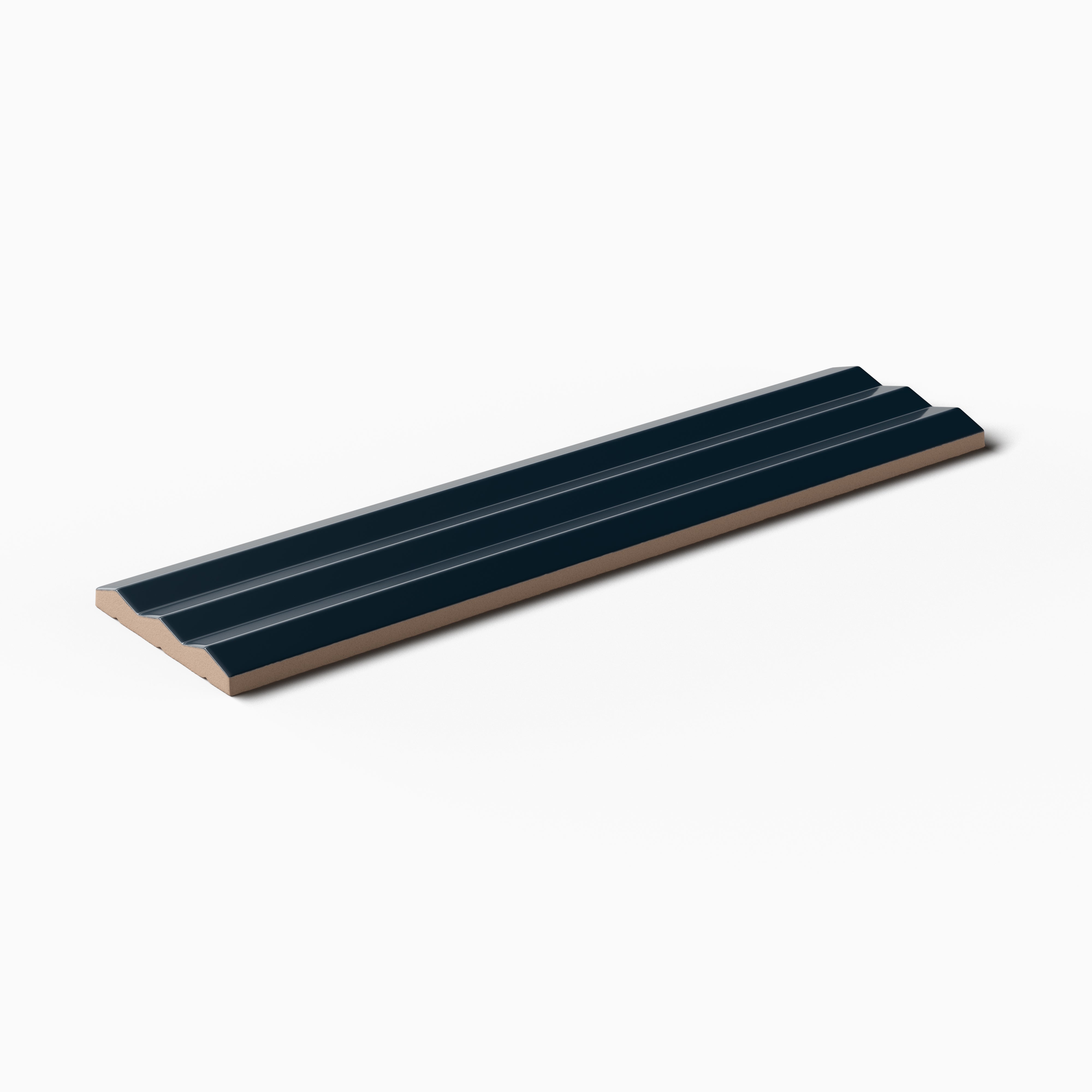 Mika 2.5x10 Glossy Ceramic Beveled Tile in Midnight