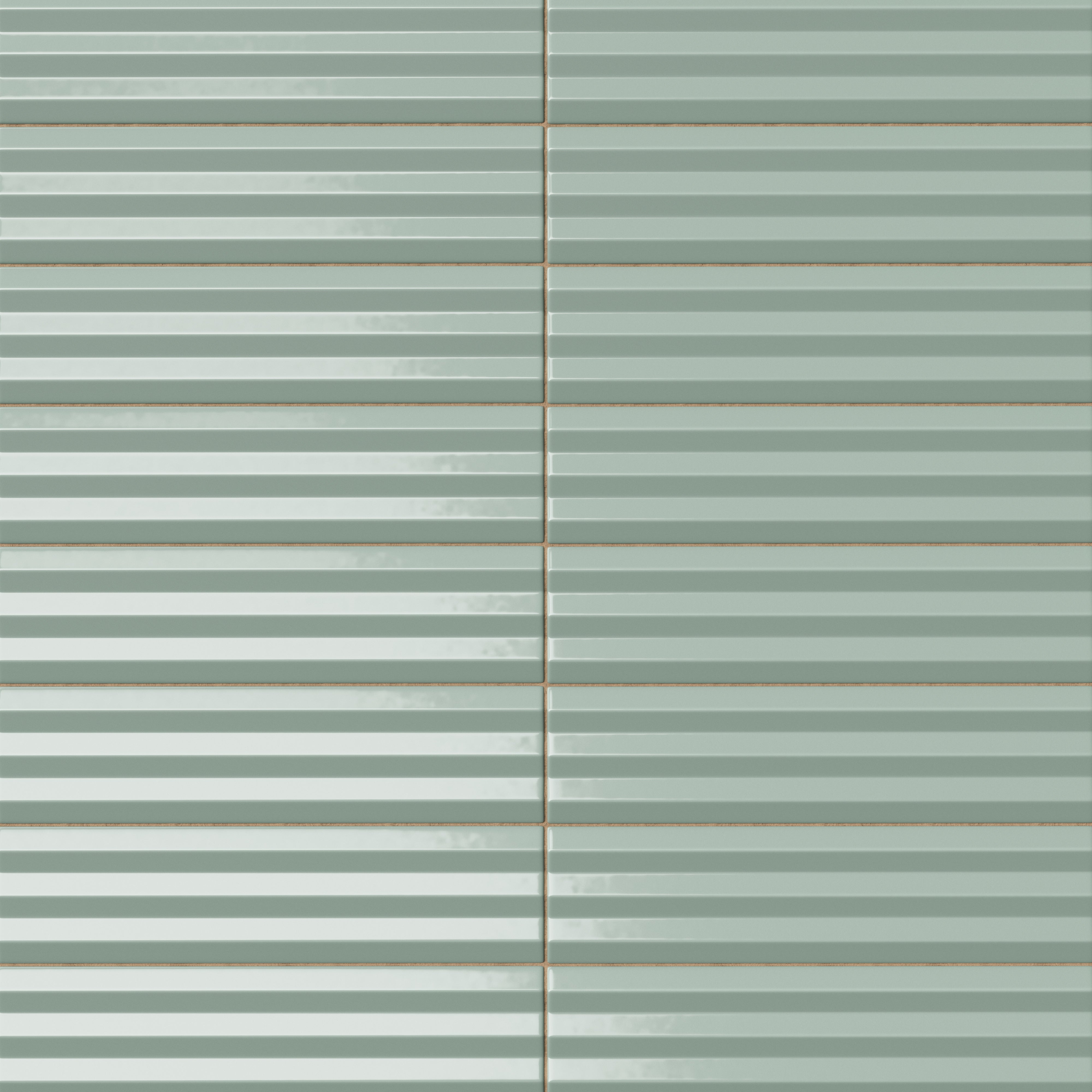 Mika 2.5x10 Glossy Ceramic Beveled Tile in Sage