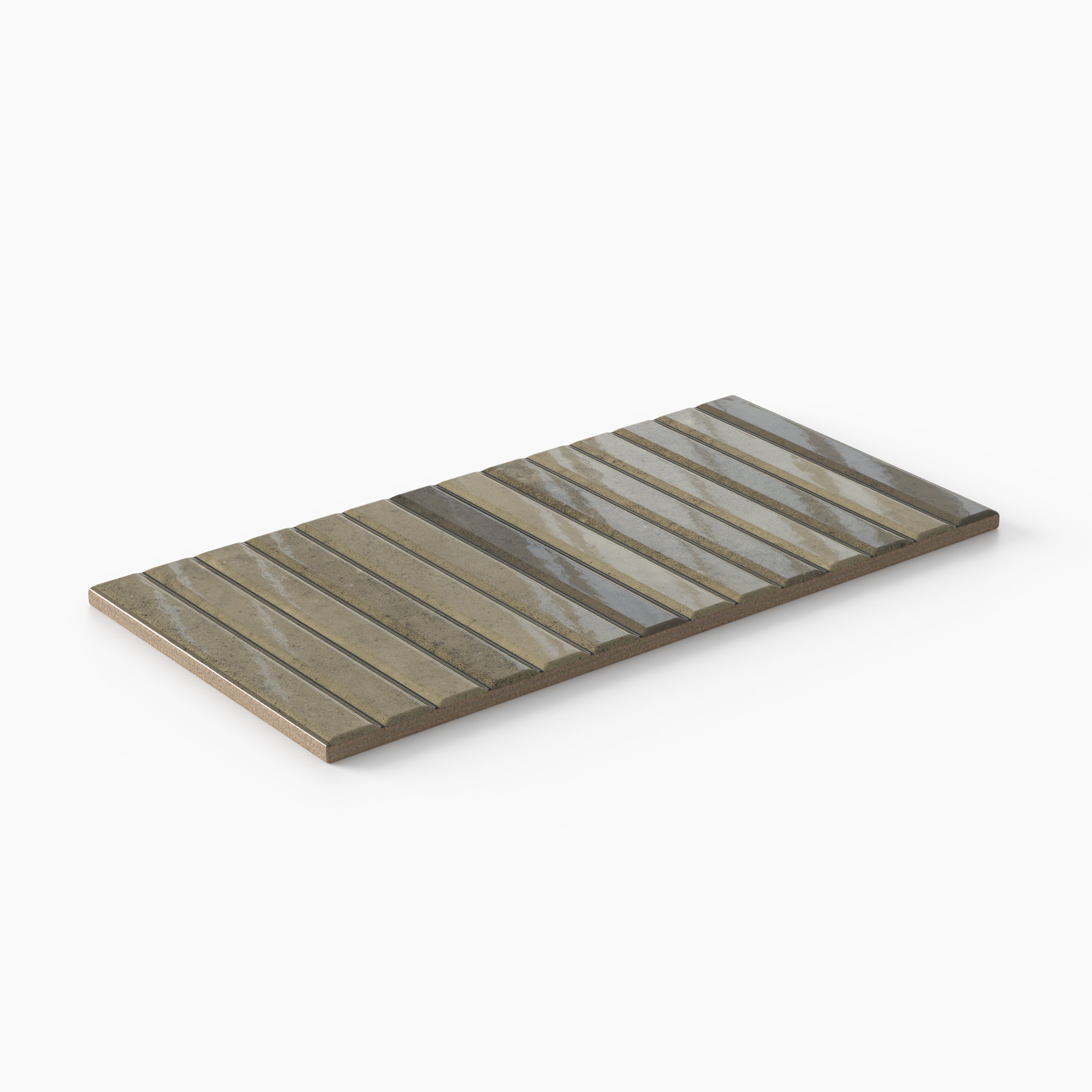 Miley 4.5 x 9 Glossy Porcelain Tile in Musgo
