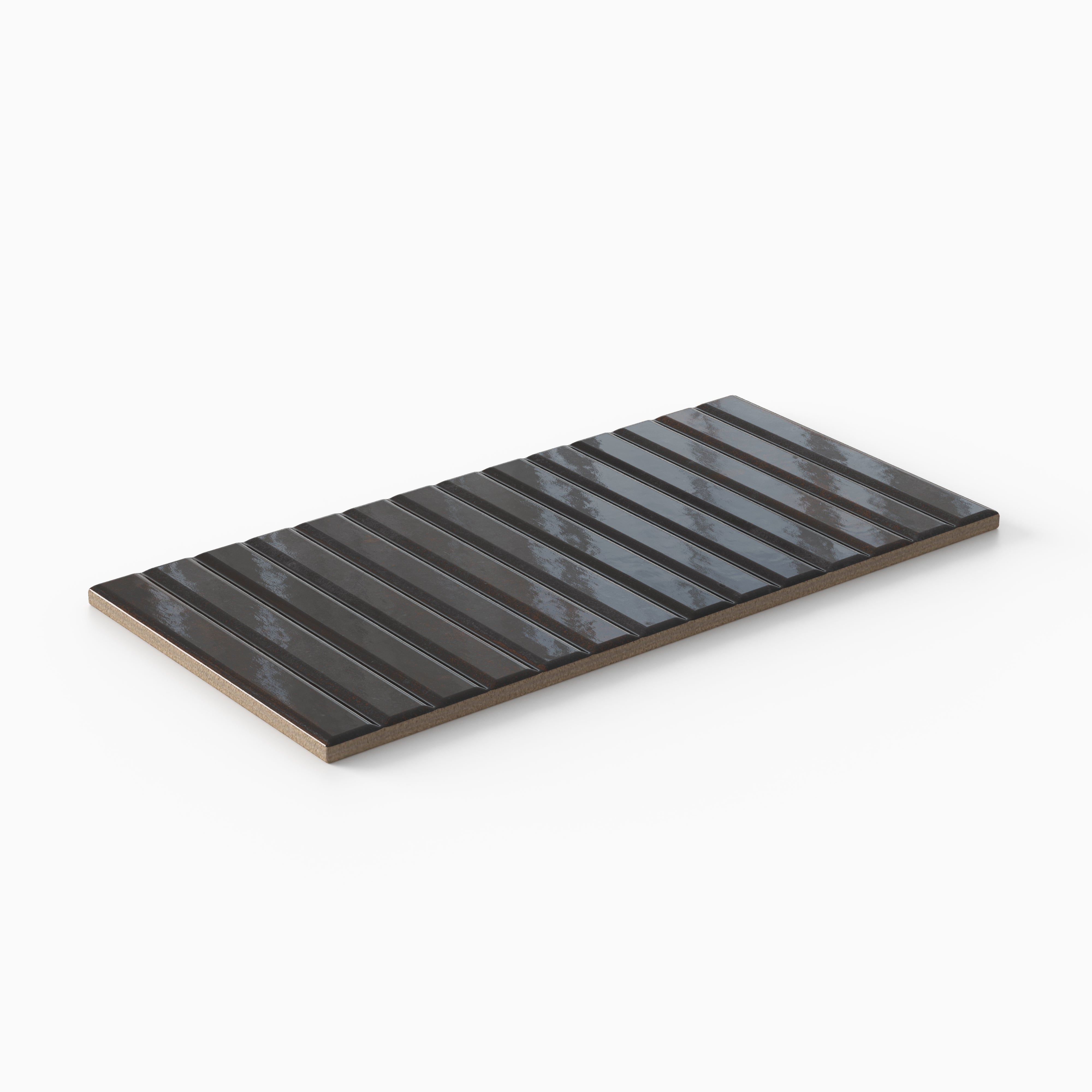 Miley 4.5 x 9 Glossy Porcelain Tile in Noche