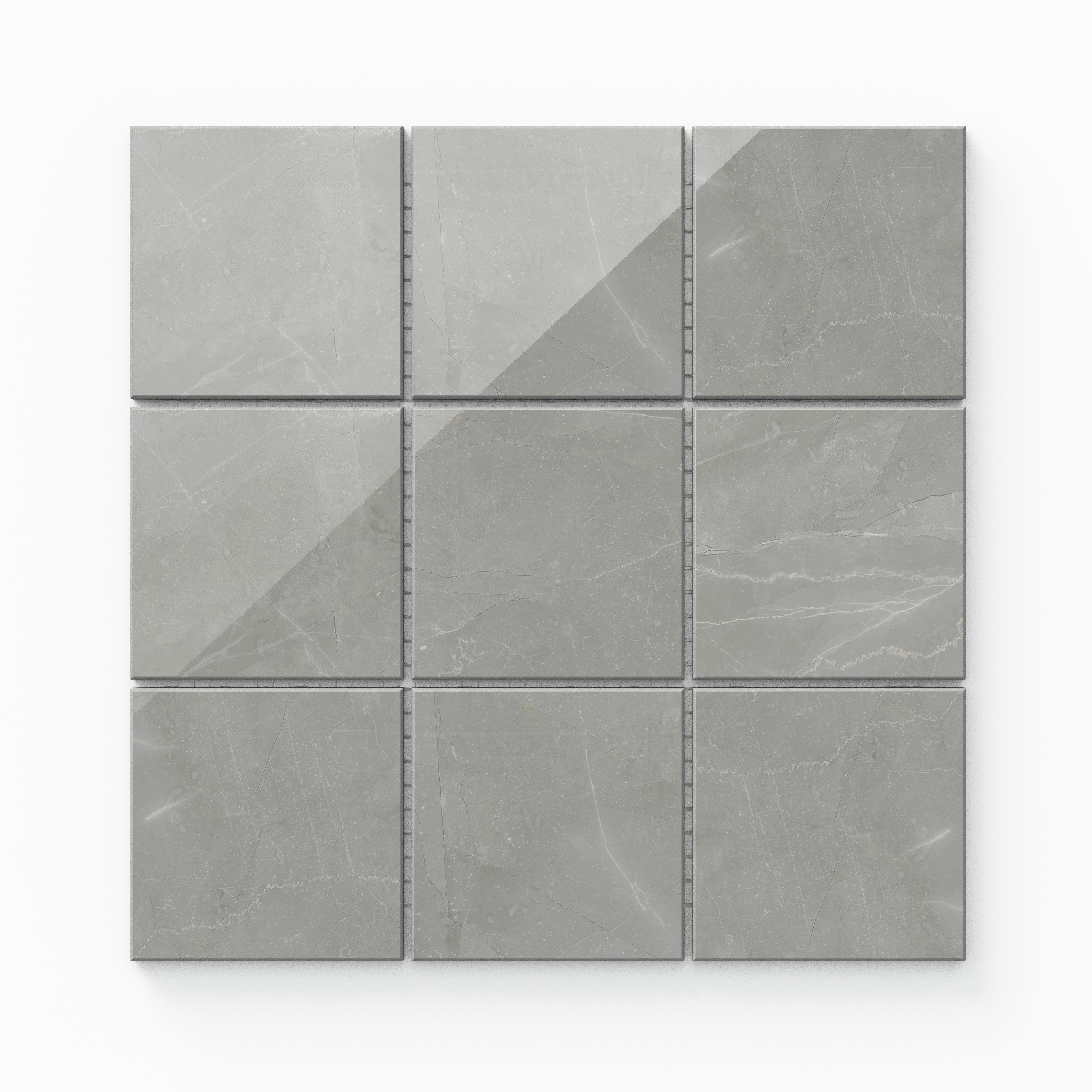 Leona 4 x 4 Polished Porcelain Mosaic Tile in Amani Grey