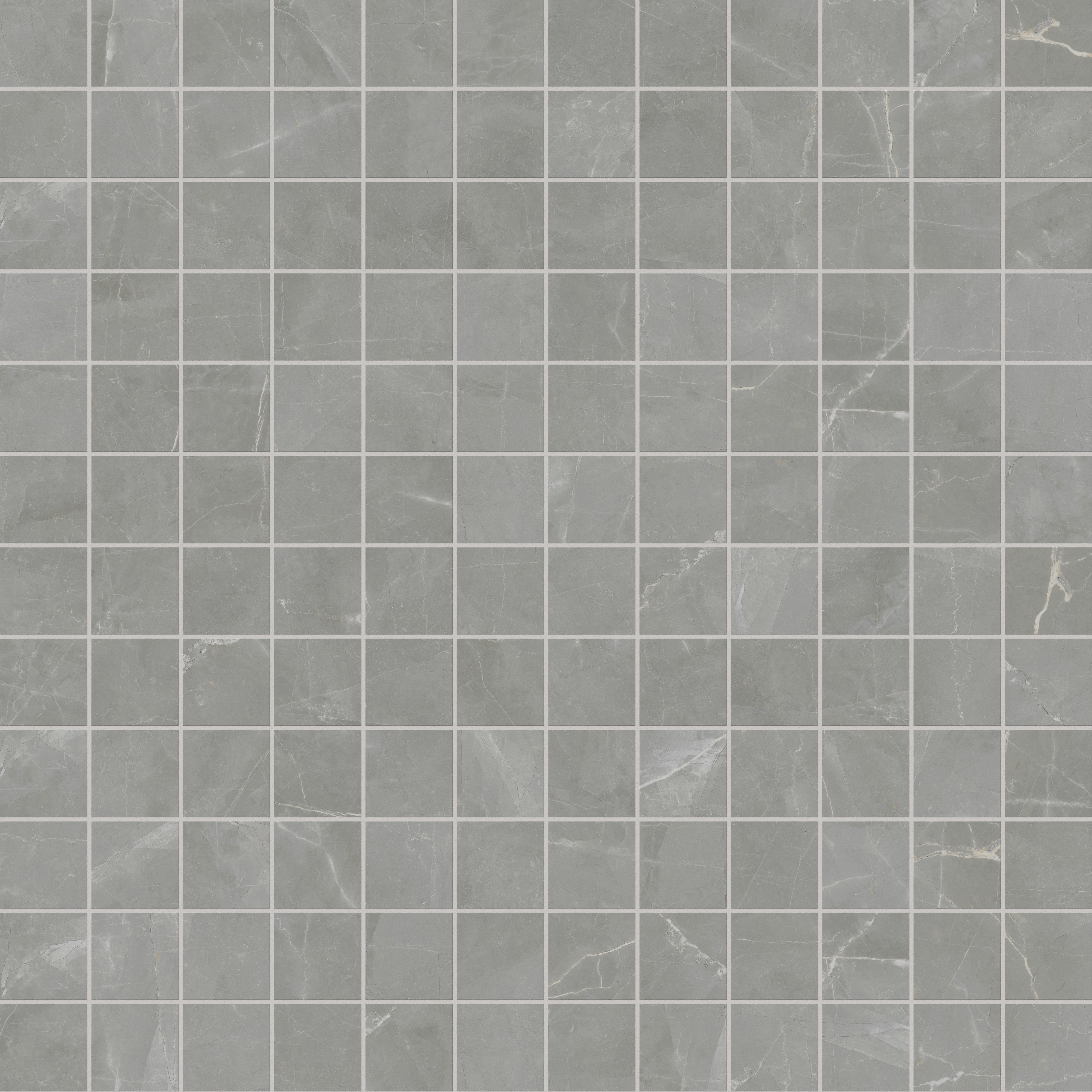 Leona 4 x 4 Polished Porcelain Mosaic Tile in Amani Grey