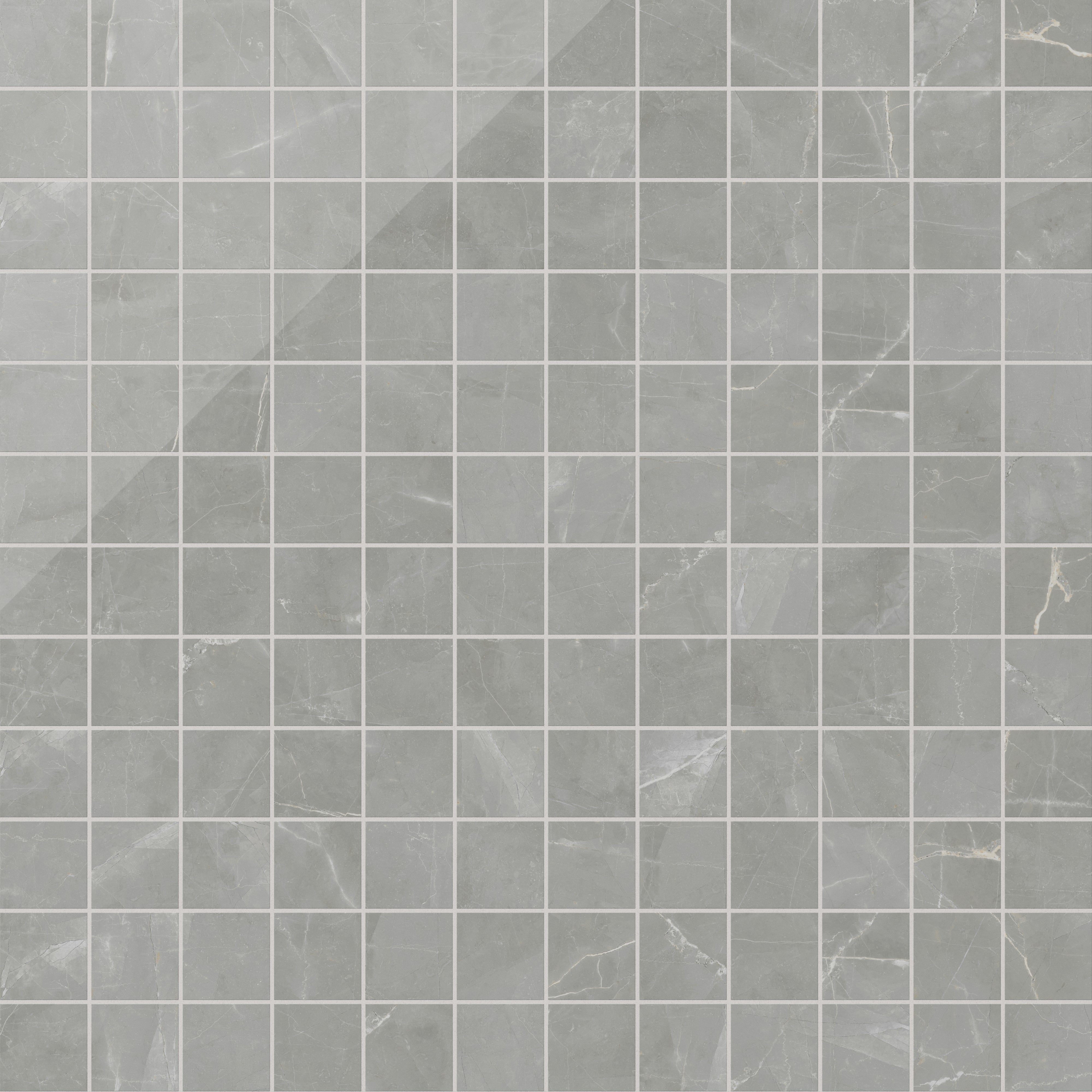 Leona 4 x 4 Polished Porcelain Mosaic Tile in Amani Grey