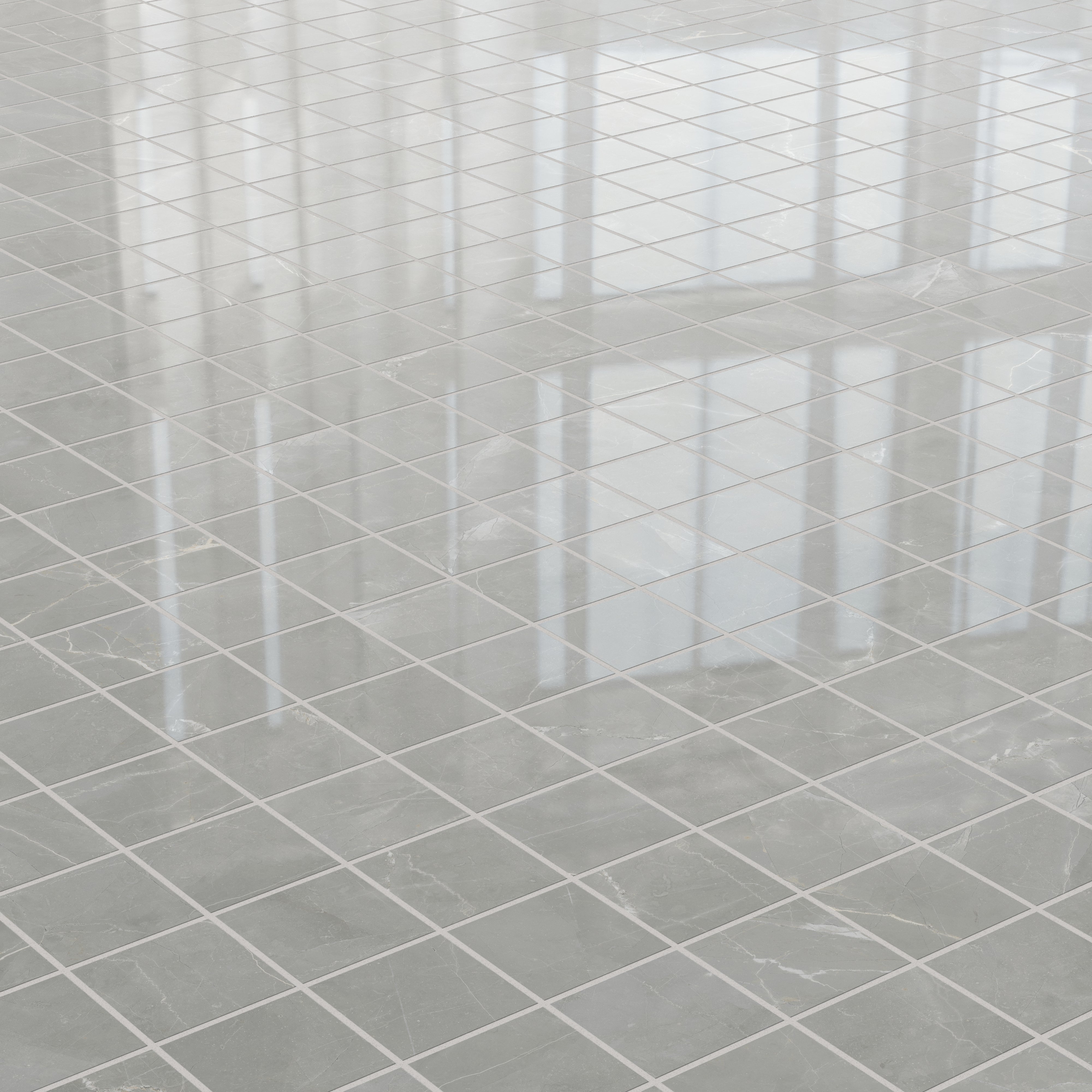 Leona 4 x 4 Polished Porcelain Mosaic Tile in Amani Grey