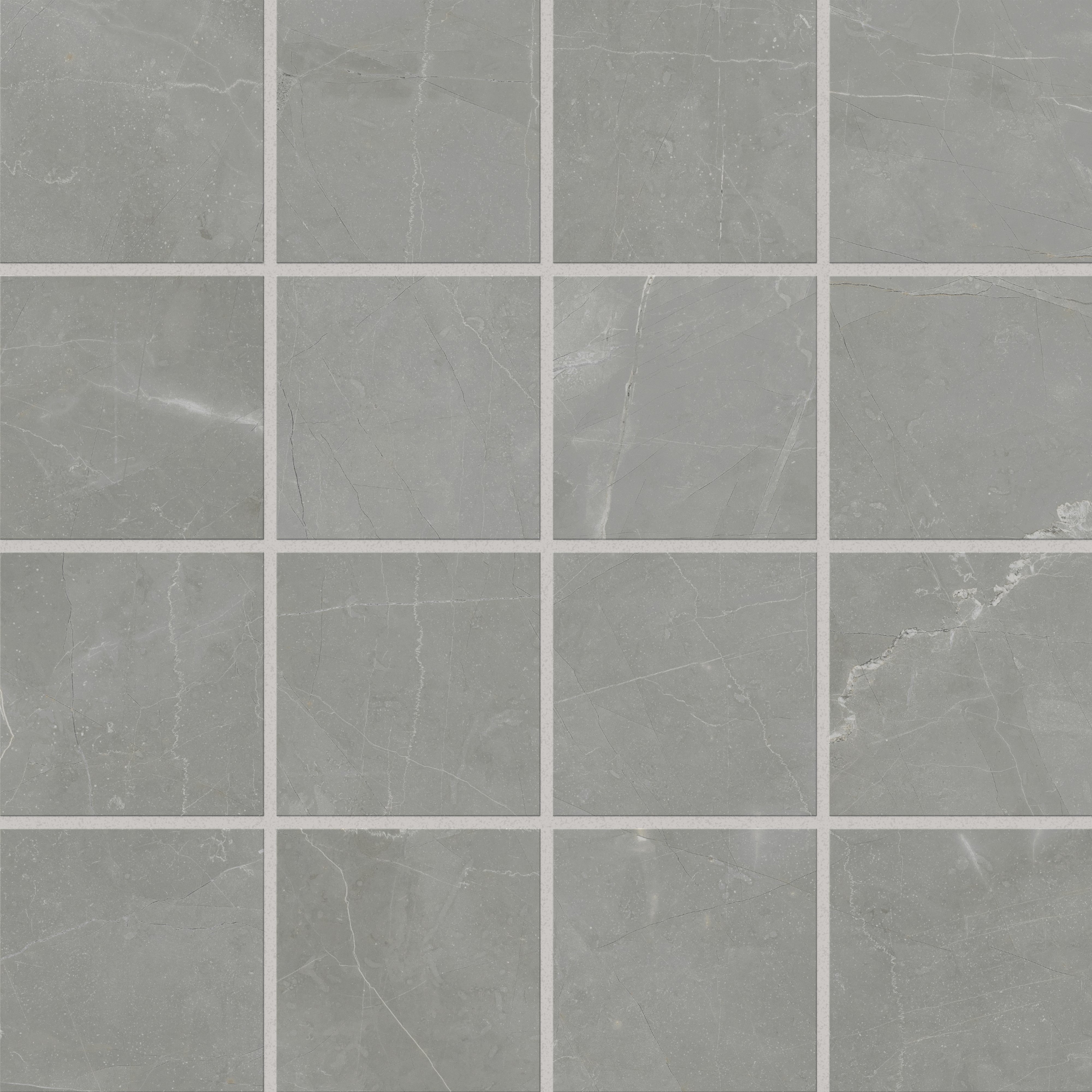 Leona 4 x 4 Polished Porcelain Mosaic Tile in Amani Grey