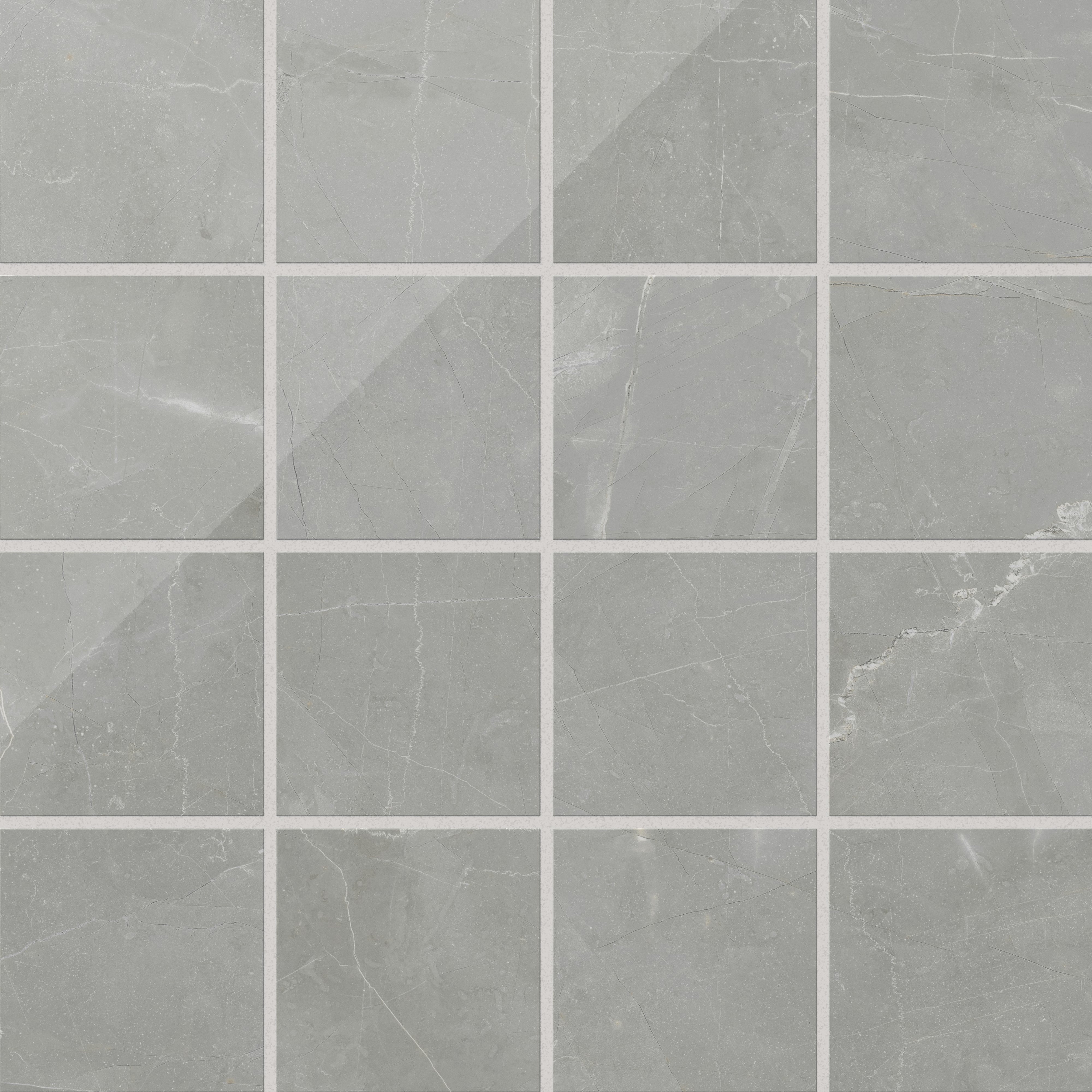 Leona 4 x 4 Polished Porcelain Mosaic Tile in Amani Grey