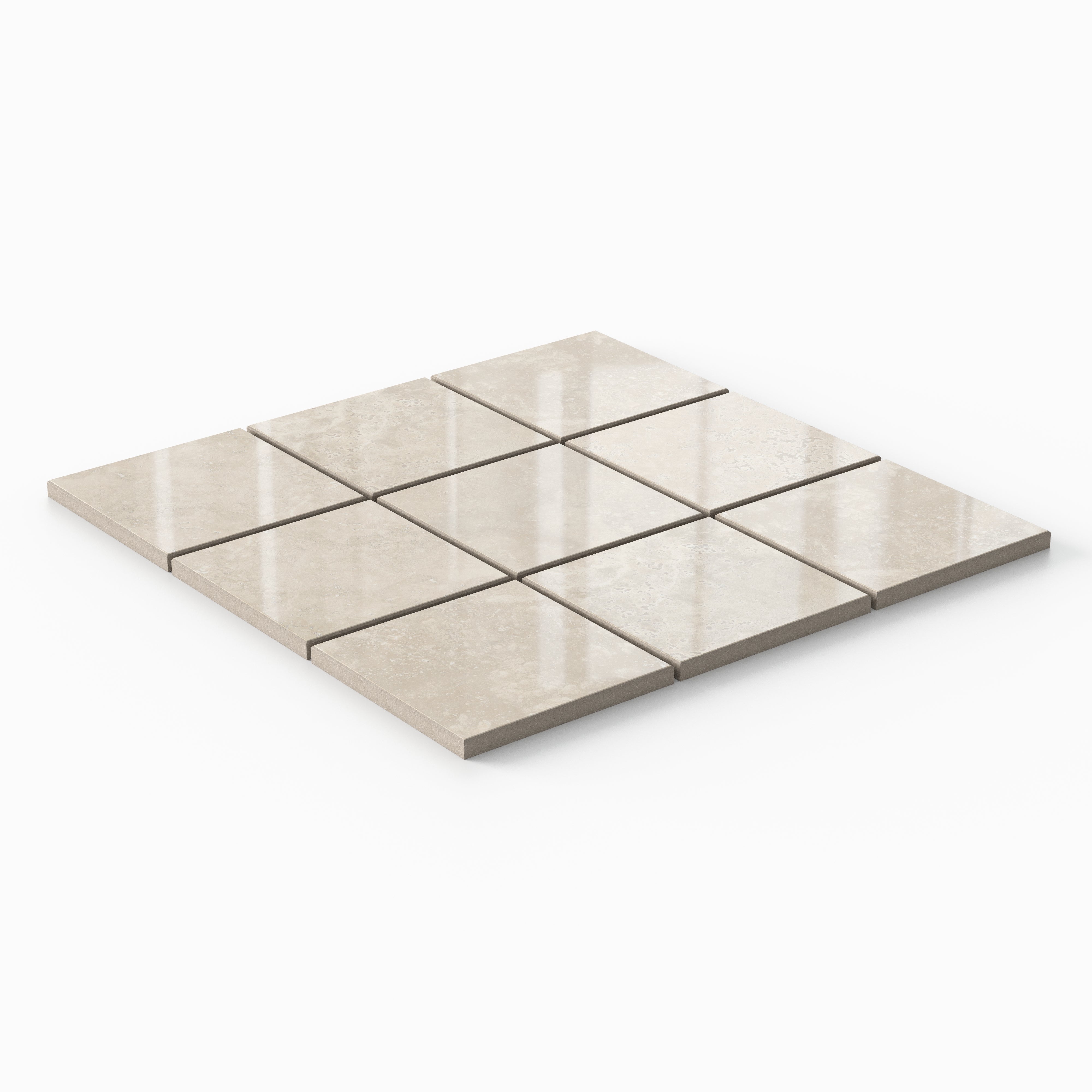 Leona 4 x 4 Polished Porcelain Mosaic Tile in Marfil
