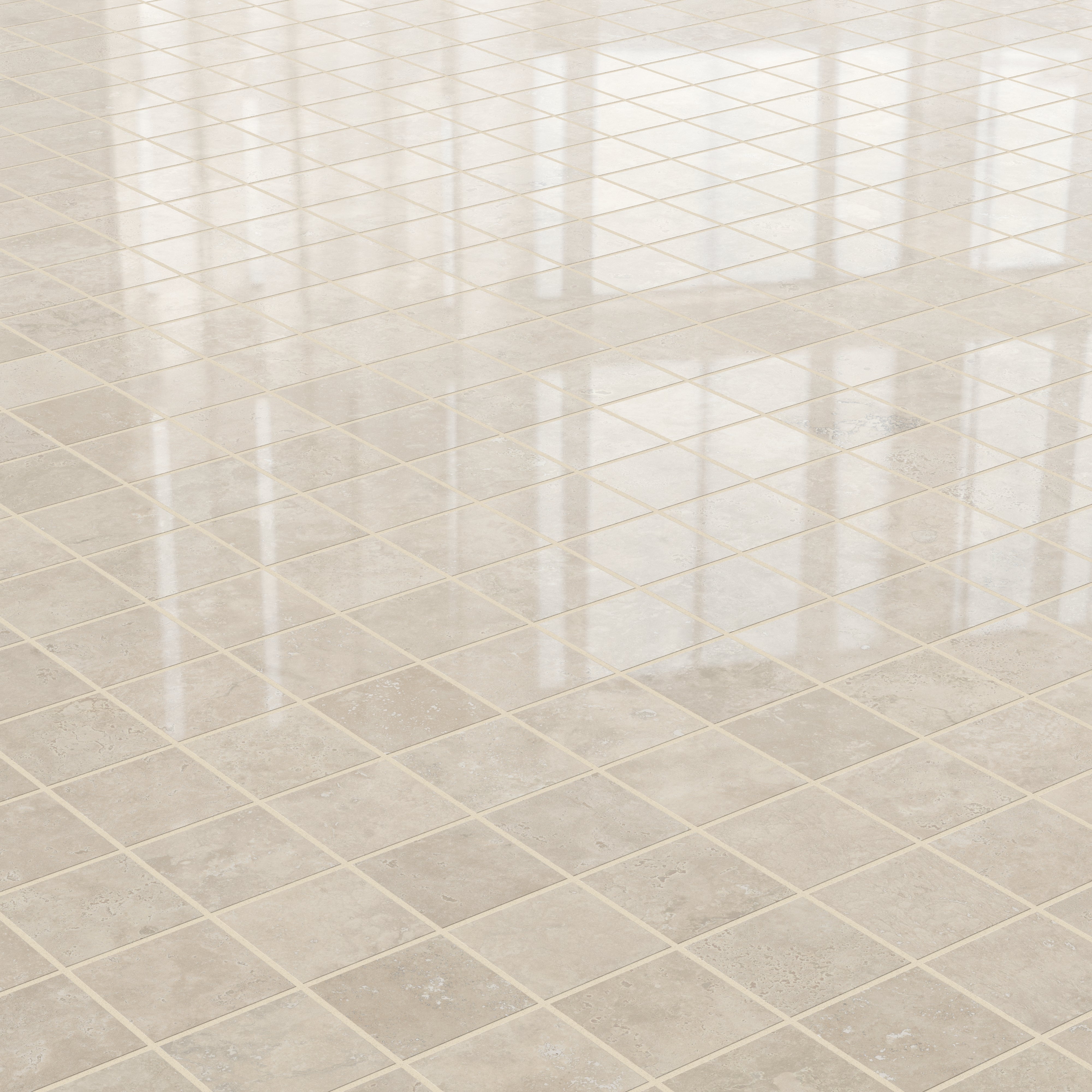 Leona 4 x 4 Polished Porcelain Mosaic Tile in Marfil
