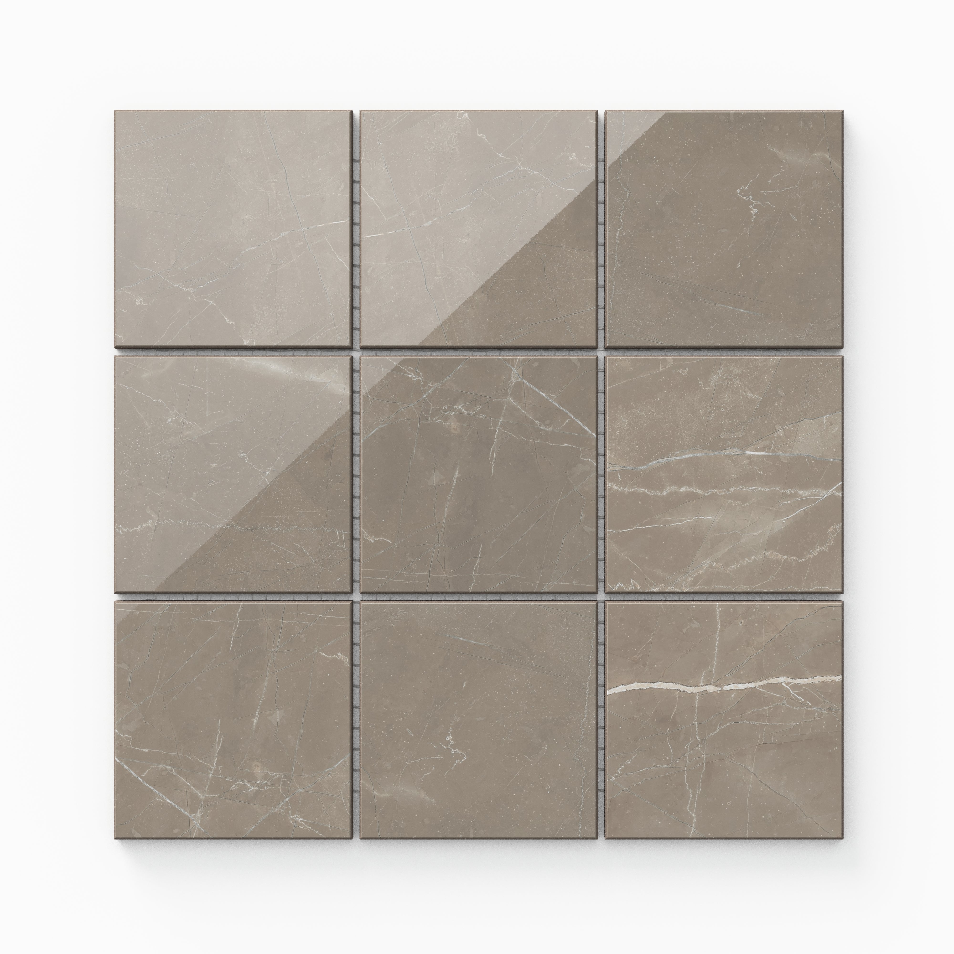 Leona 4 x 4 Polished Porcelain Mosaic Tile in Amani Bronze