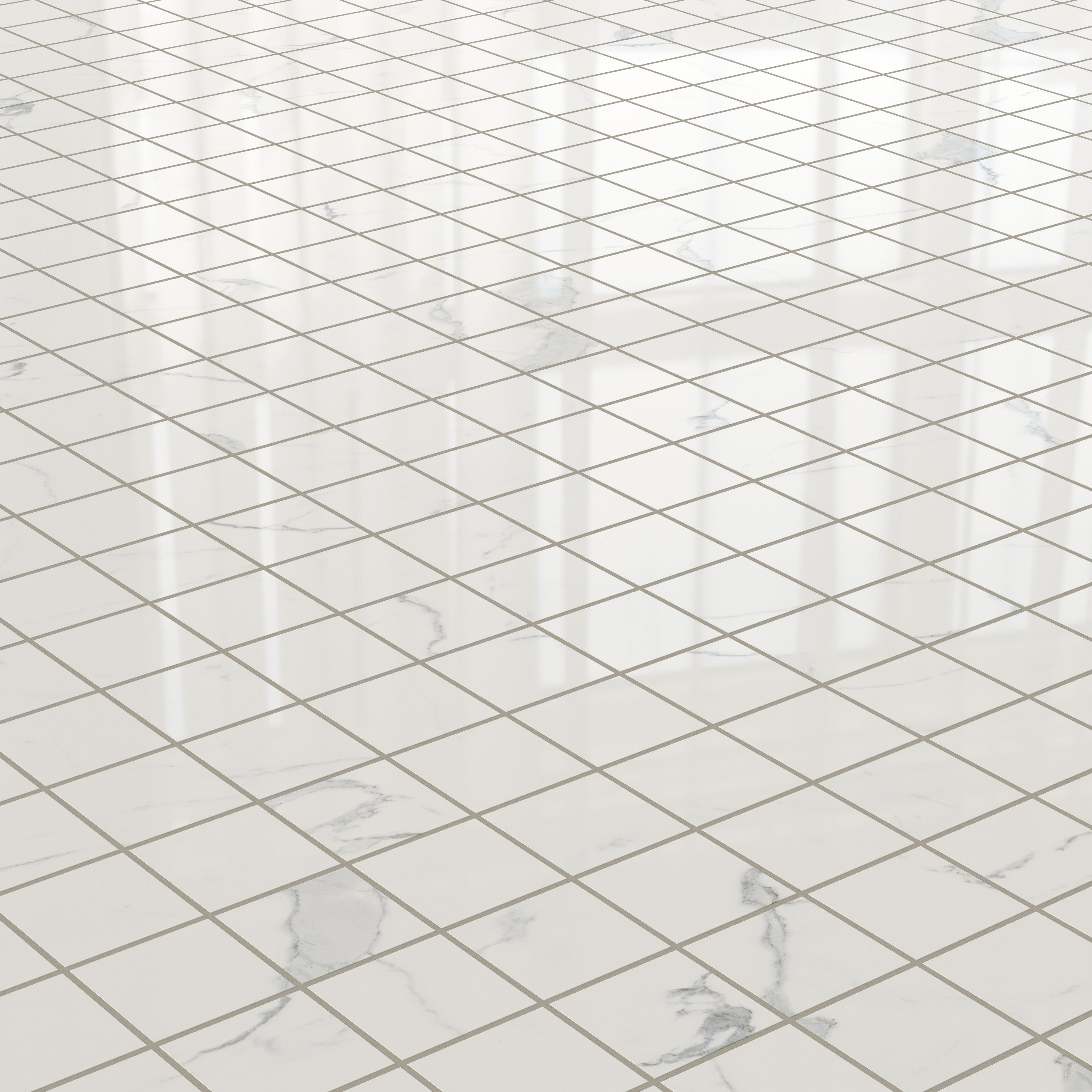 Leona 4 x 4 Polished Porcelain Mosaic Tile in Calacatta