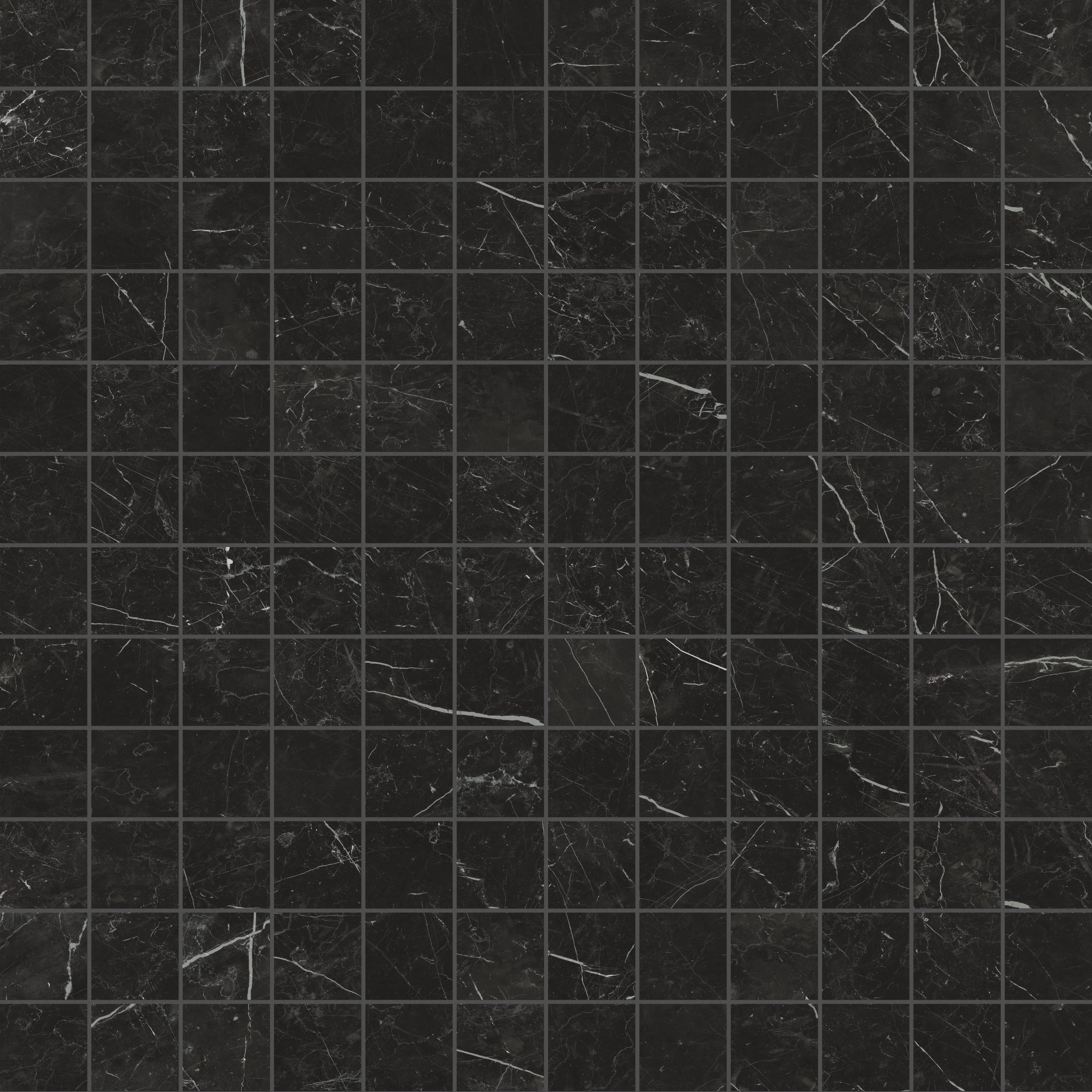 Leona 4 x 4 Polished Porcelain Mosaic Tile in Nero Marquina