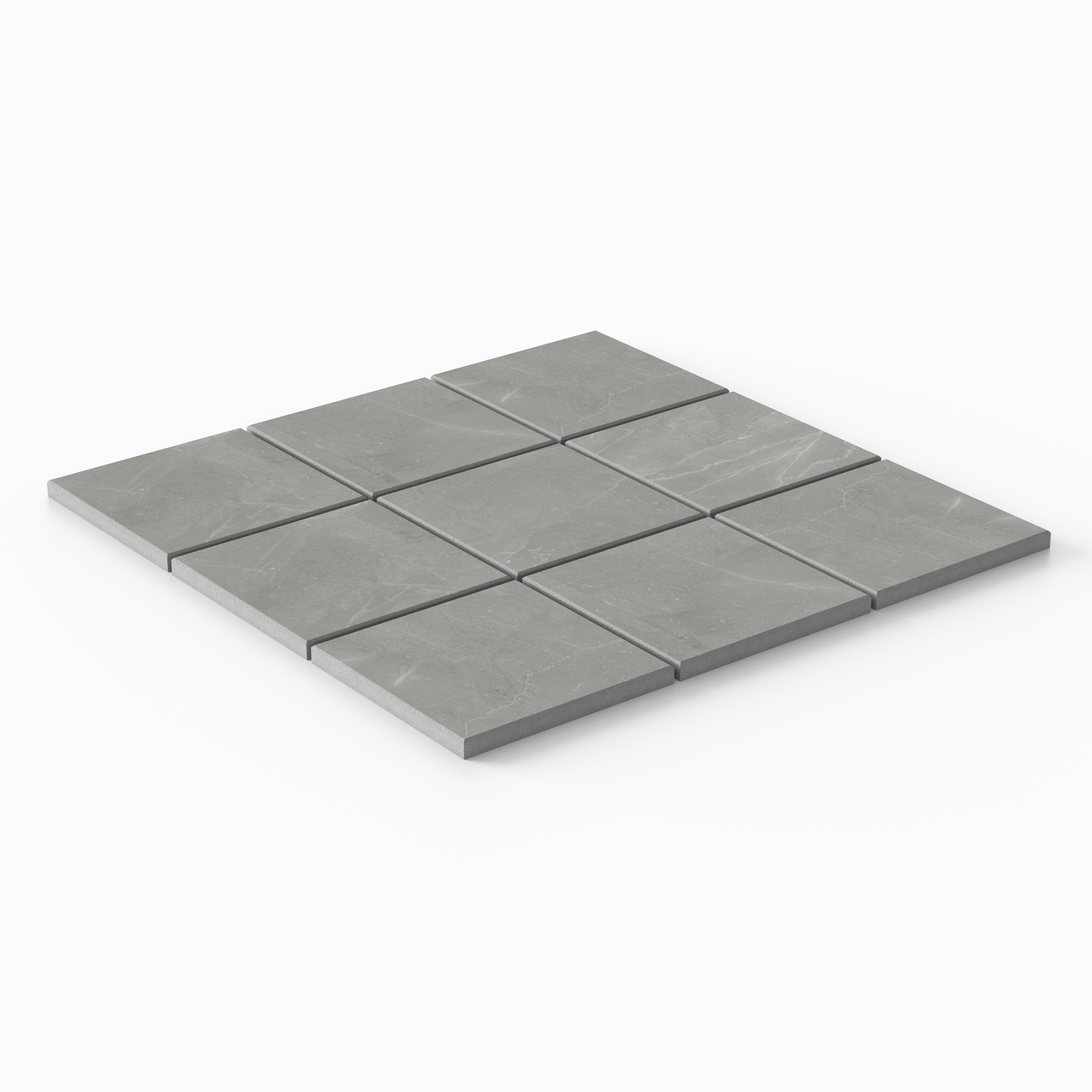 Leona 4 x 4 Matte Porcelain Mosaic Tile in Amani Grey