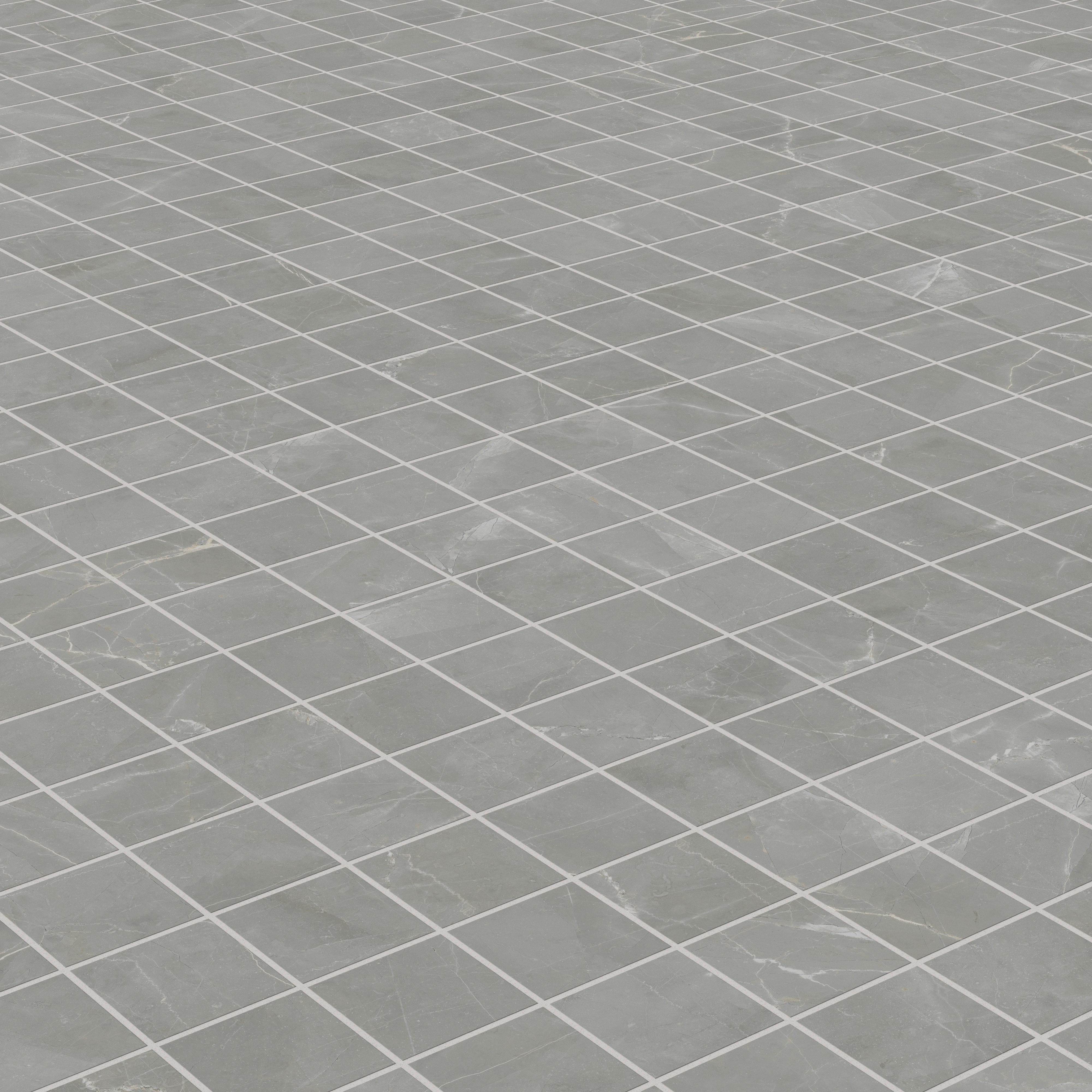 Leona 4 x 4 Matte Porcelain Mosaic Tile in Amani Grey