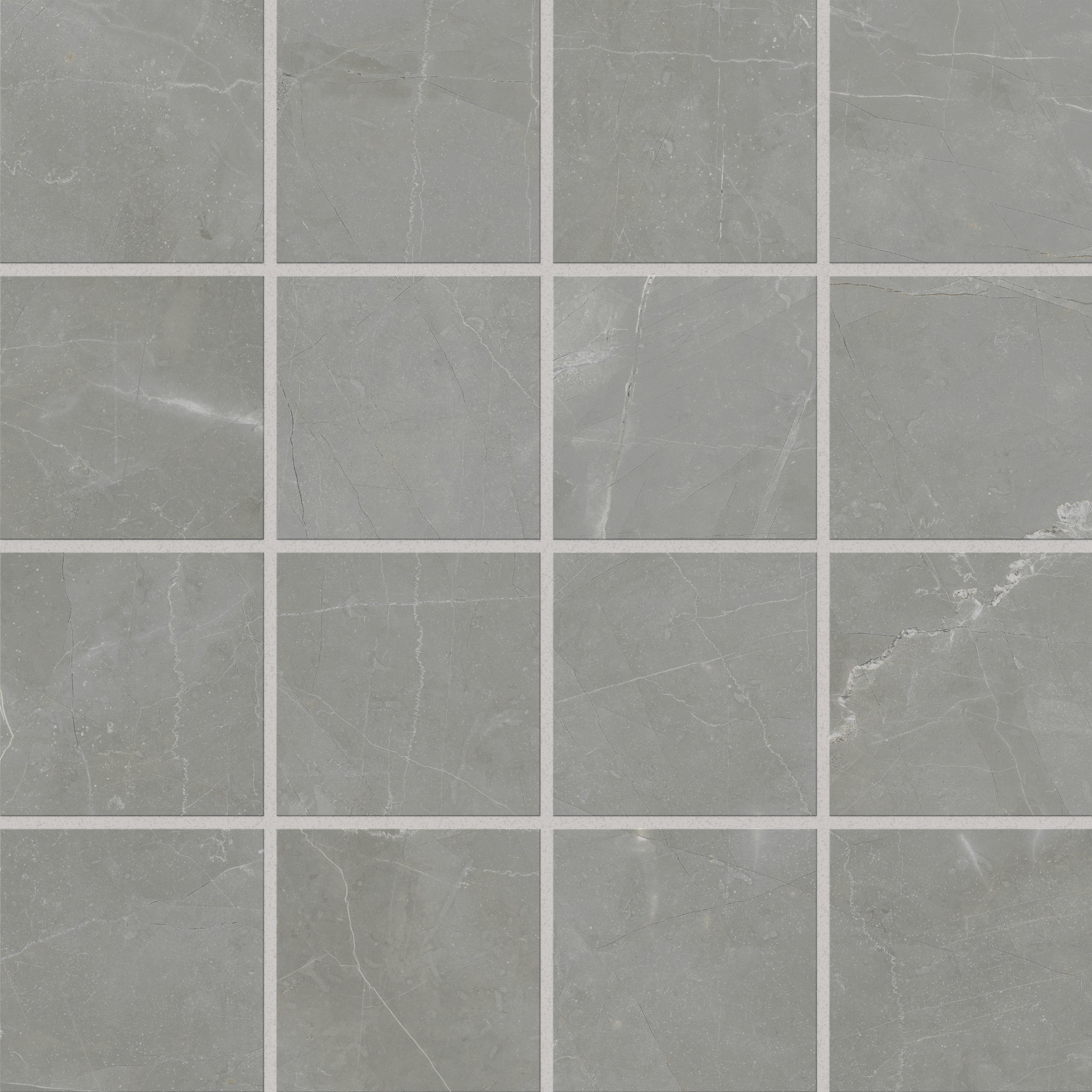 Leona 4 x 4 Matte Porcelain Mosaic Tile in Amani Grey