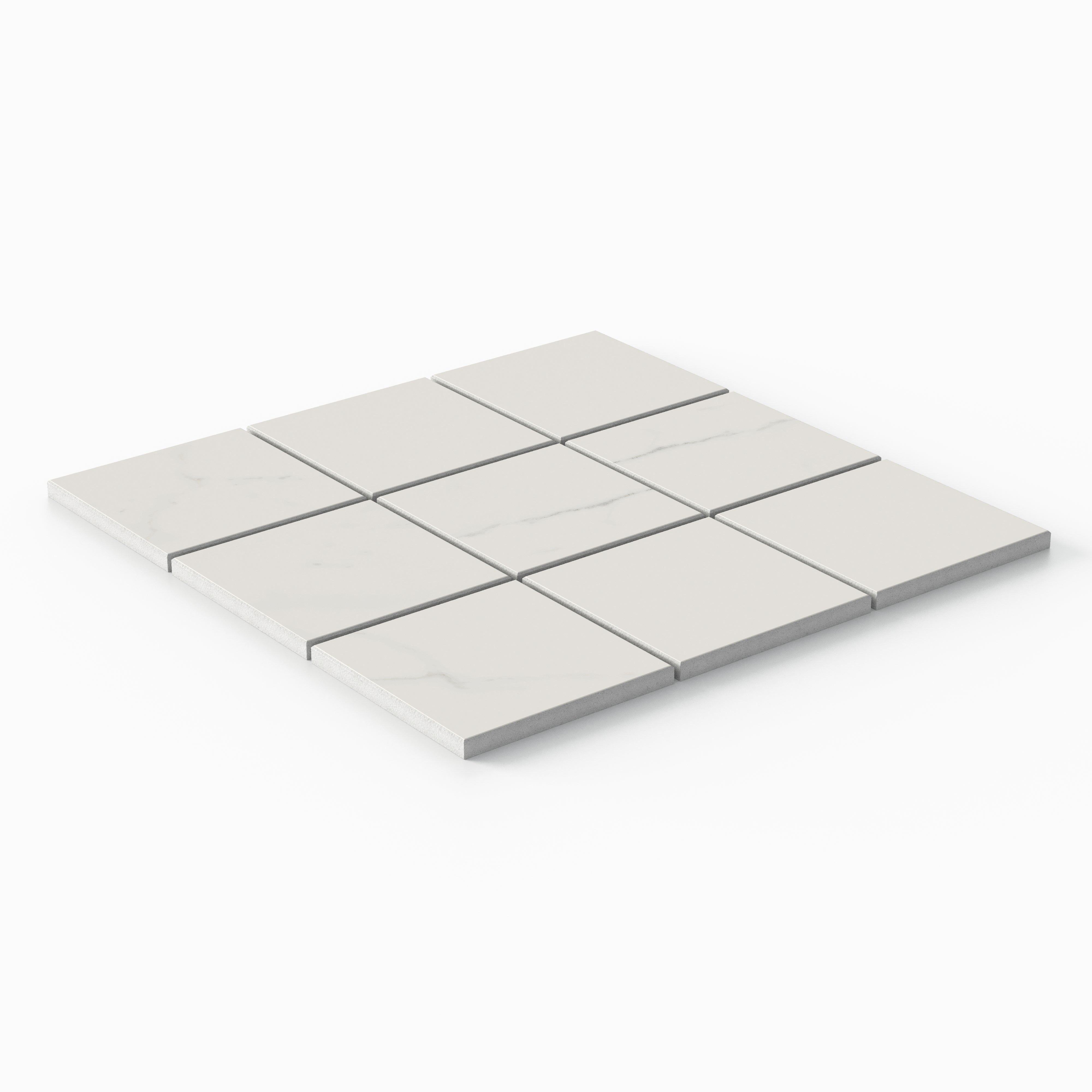 Leona 4 x 4 Matte Porcelain Mosaic Tile in Calacatta