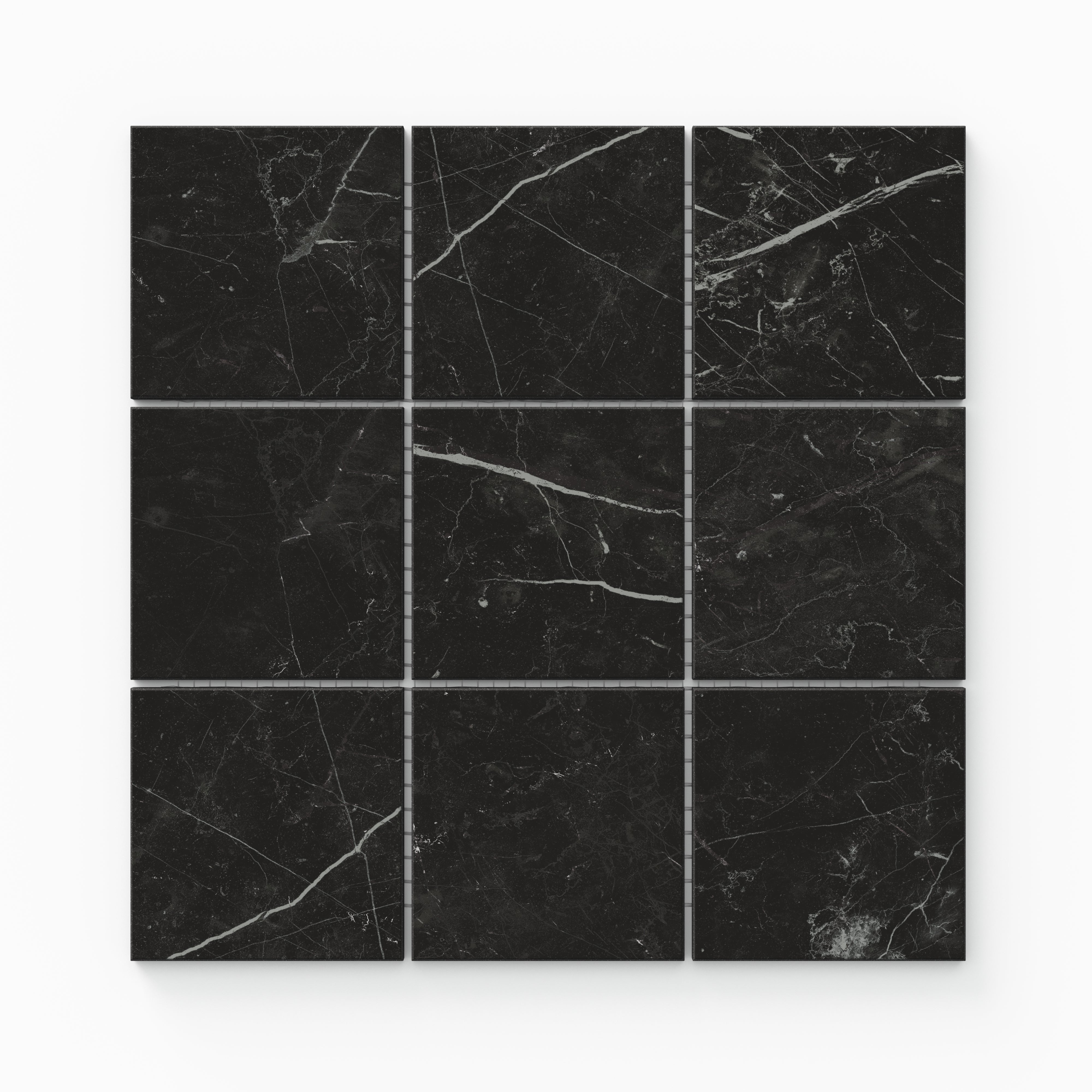 Leona 4 x 4 Matte Porcelain Mosaic Tile in Nero Marquina