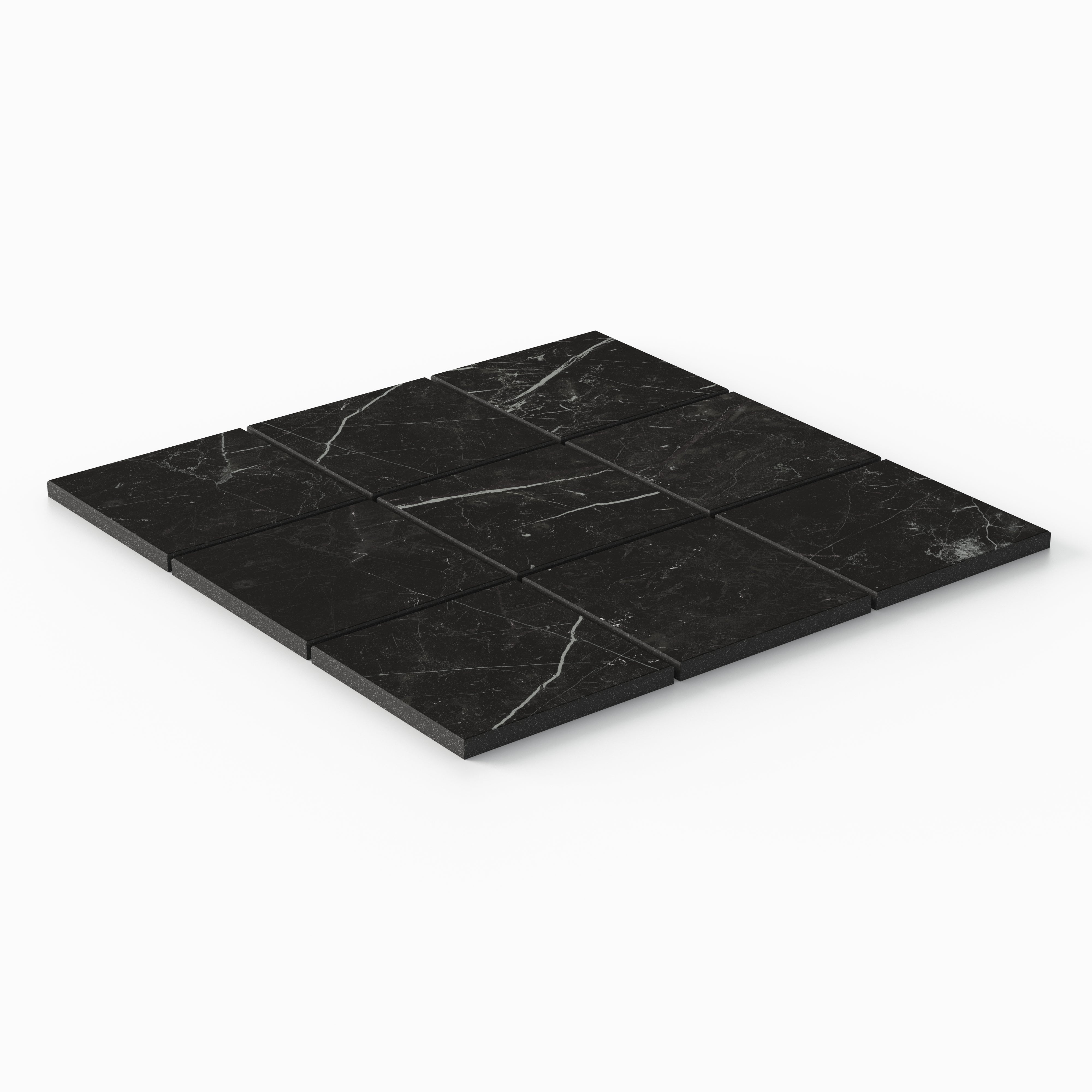 Leona 4 x 4 Matte Porcelain Mosaic Tile in Nero Marquina