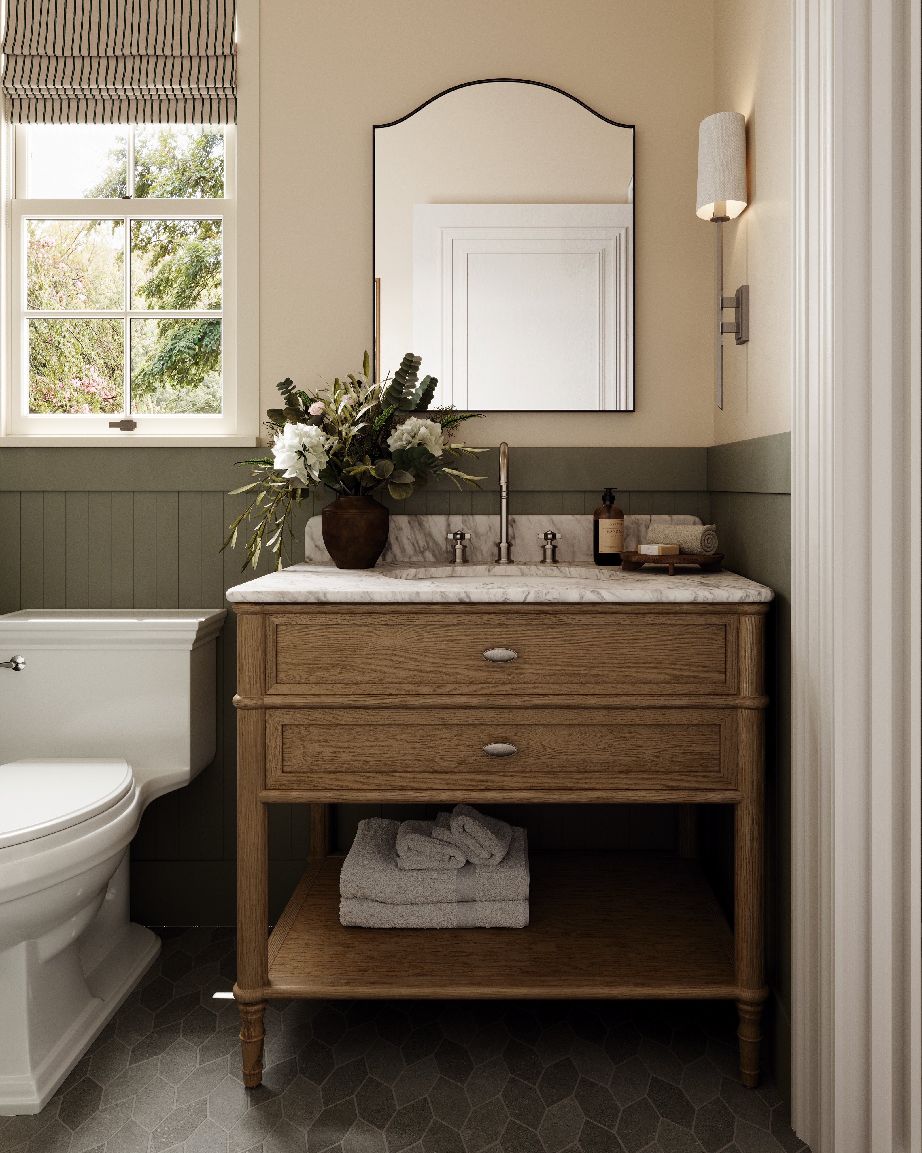 Shea 12.5x15 Matte Porcelain Leaf Mosaic Tile in Cool Blend