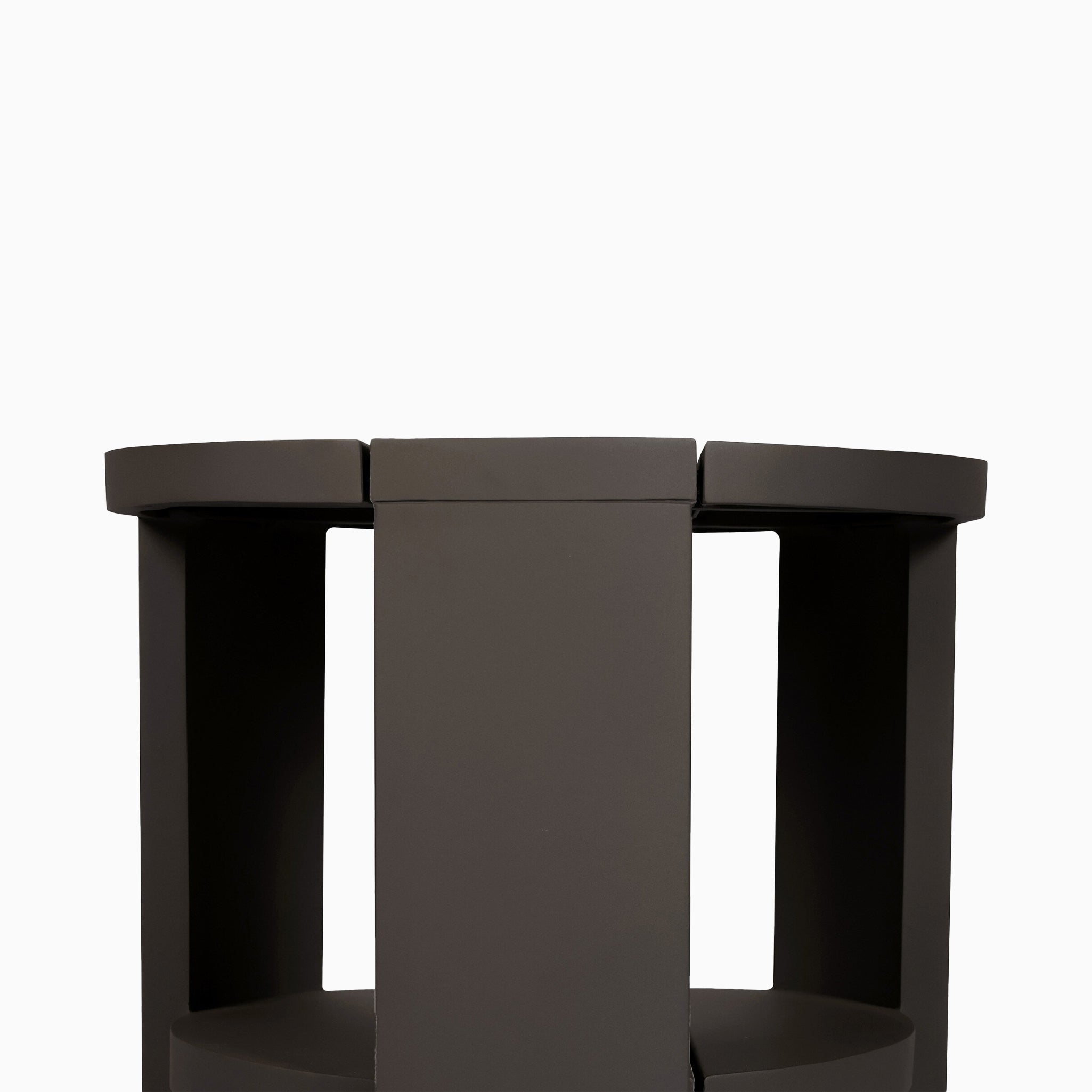 Sundara Outdoor Round Metal End Table in Bronze