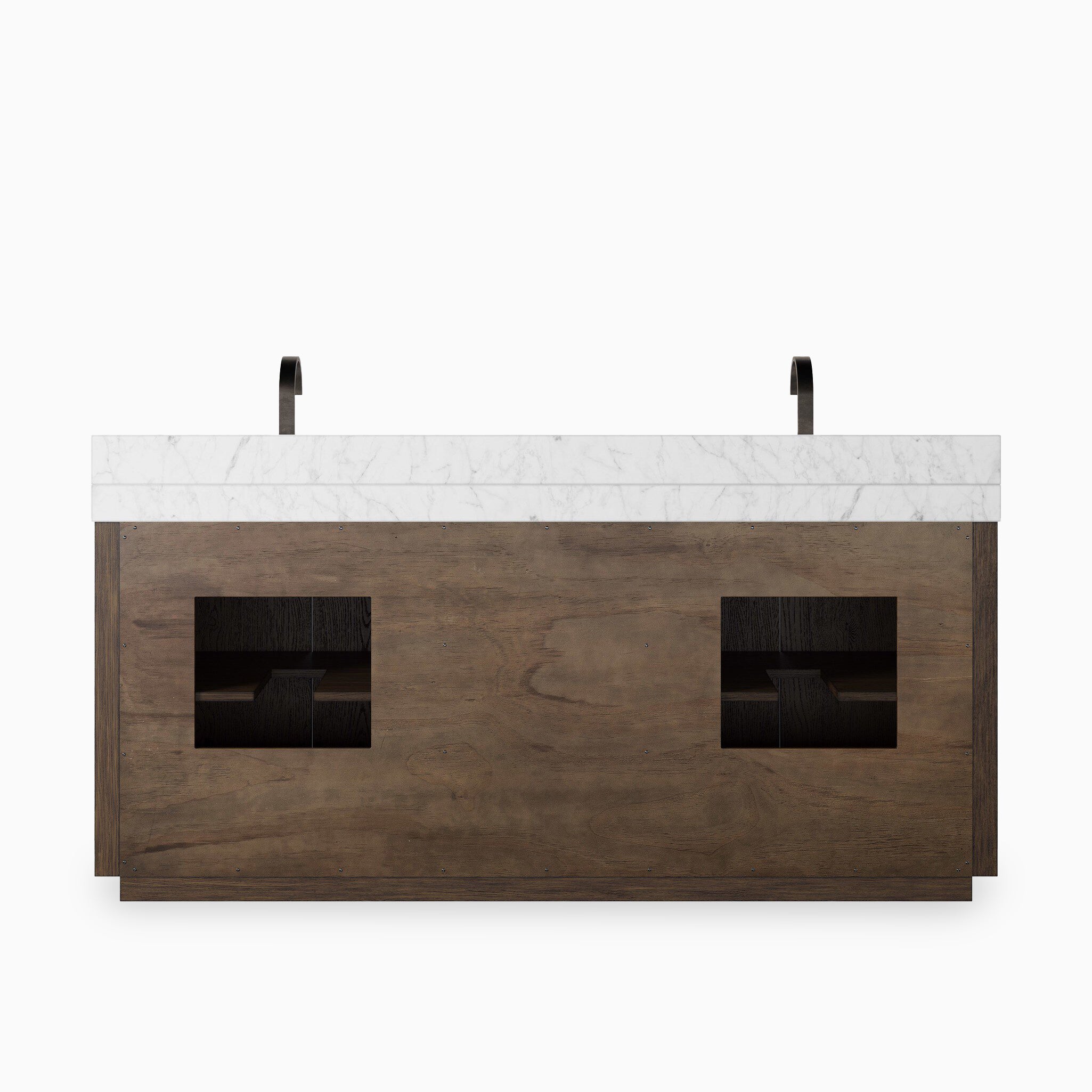 Alisa 72" Double Vanity in Satin Espresso Oak Veneer with Carrara Marble Top