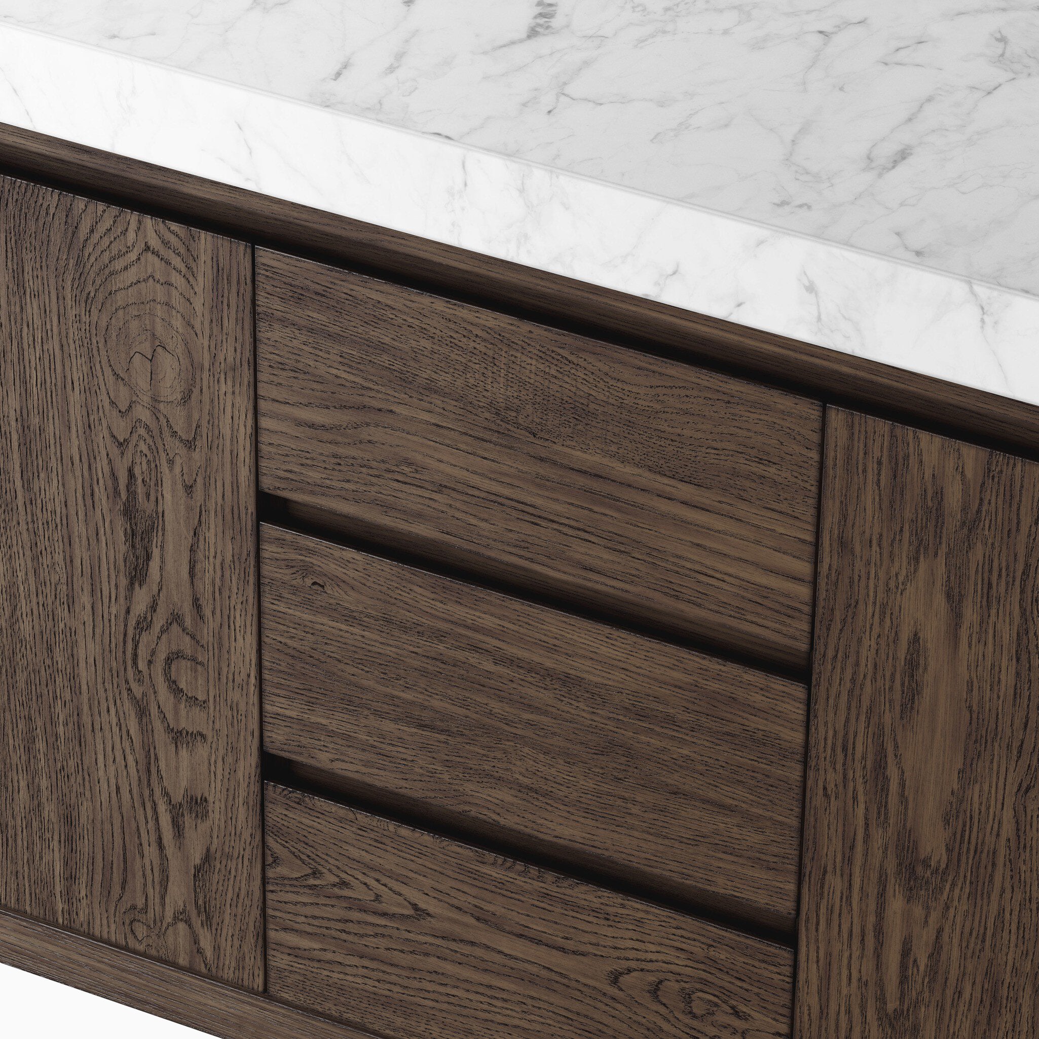 Alisa 72" Double Vanity in Satin Espresso Oak Veneer with Carrara Marble Top