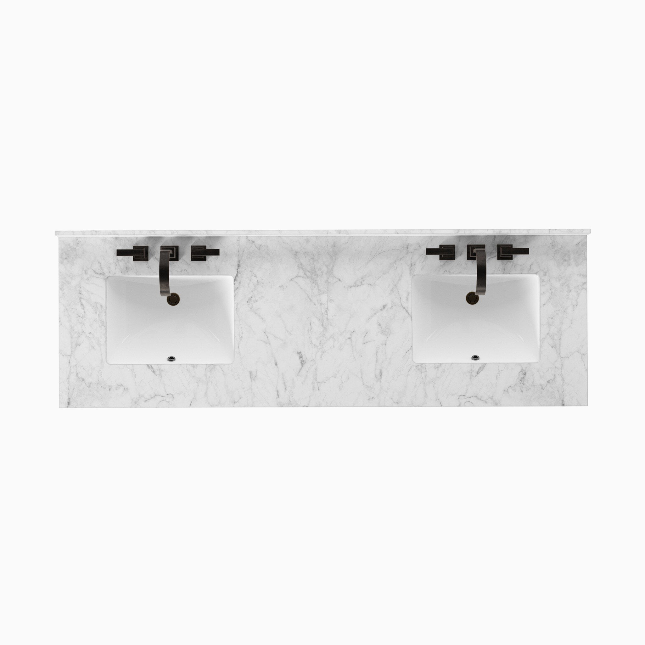Alisa 72" Double Vanity in Satin Espresso Oak Veneer with Carrara Marble Top