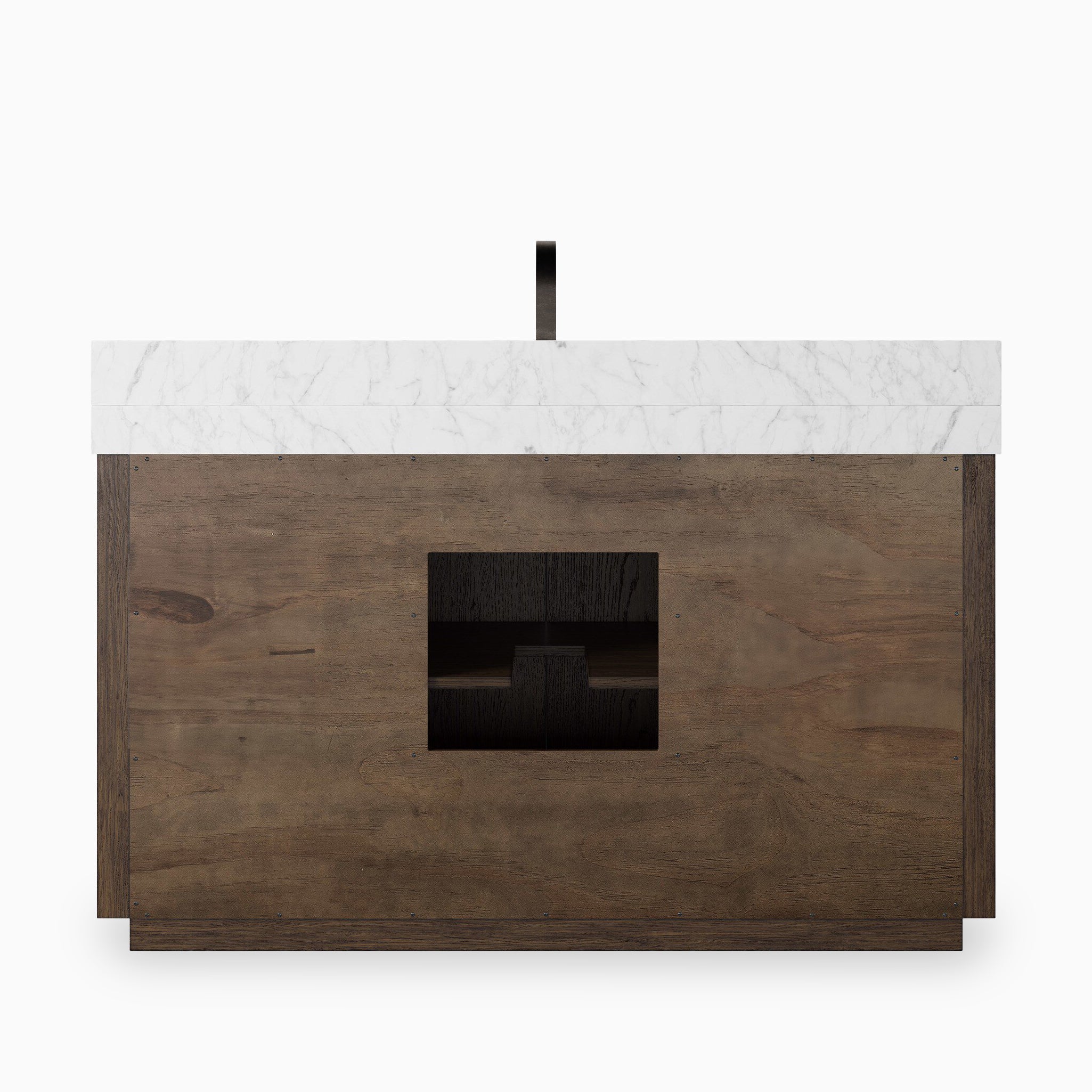 Alisa 55" Single Vanity in Satin Espresso Oak Veneer with Carrara Marble Top