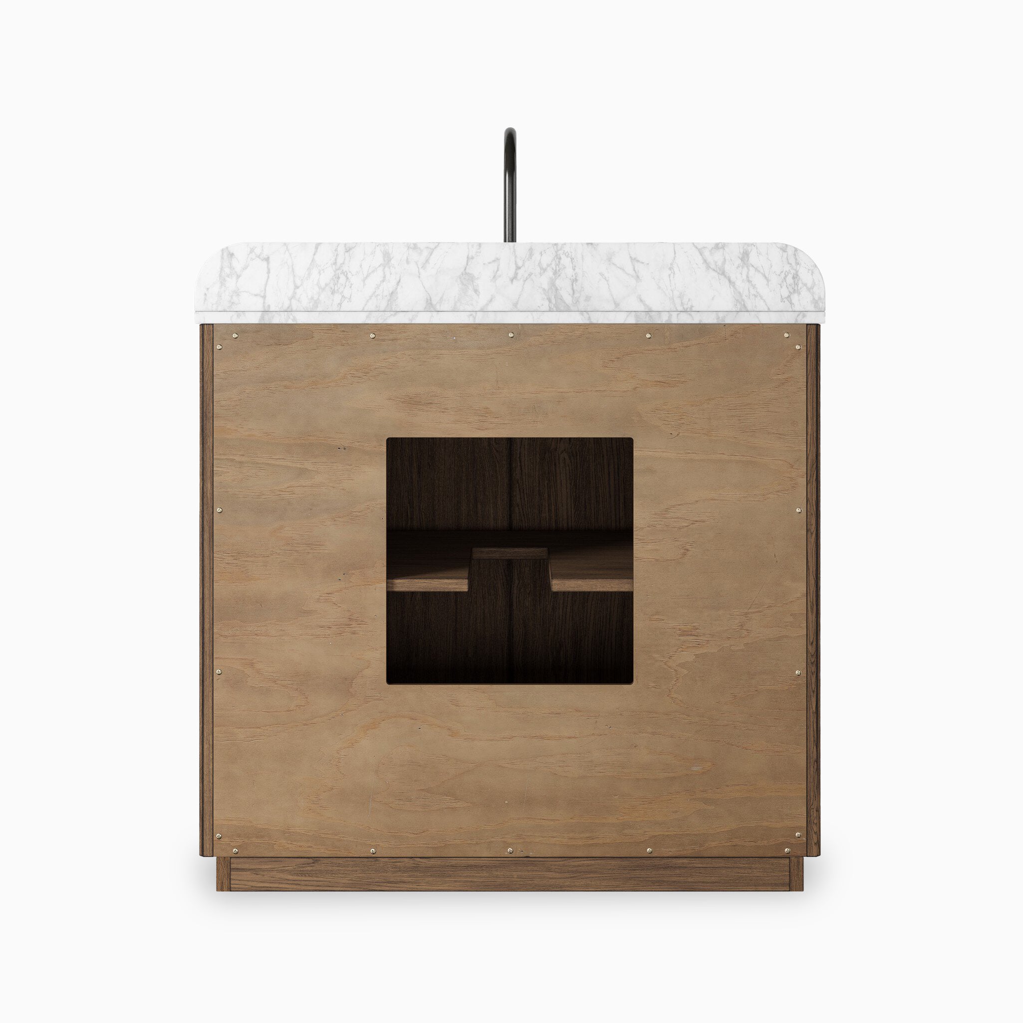 Nina 36" Single Vanity in Satin Espresso Oak Veneer with Carrara Marble Top