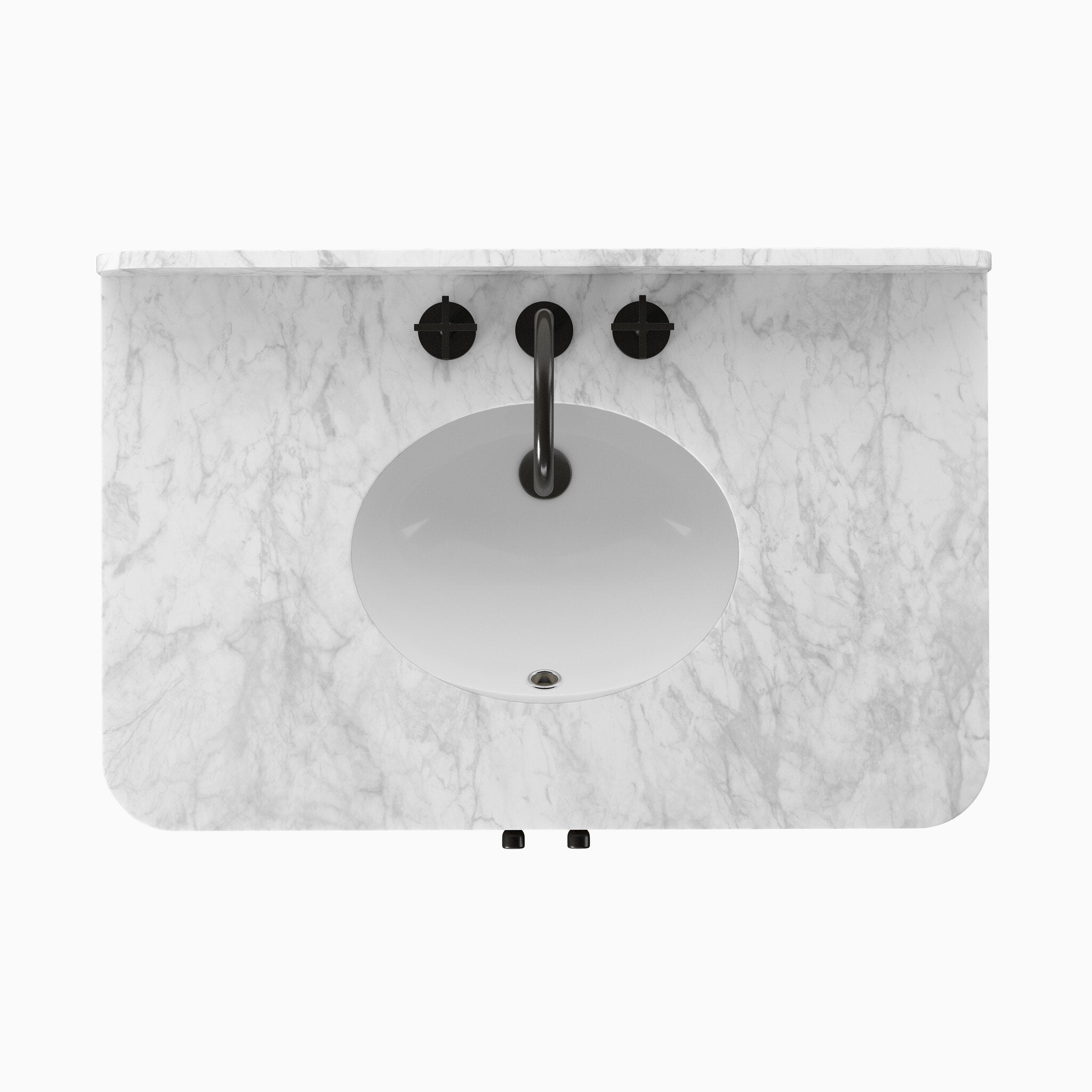 Nina 36" Single Vanity in Satin Espresso Oak Veneer with Carrara Marble Top