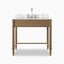 Margot 36" Washstand in Washed Blonde Veneer with Carrara Marble Top