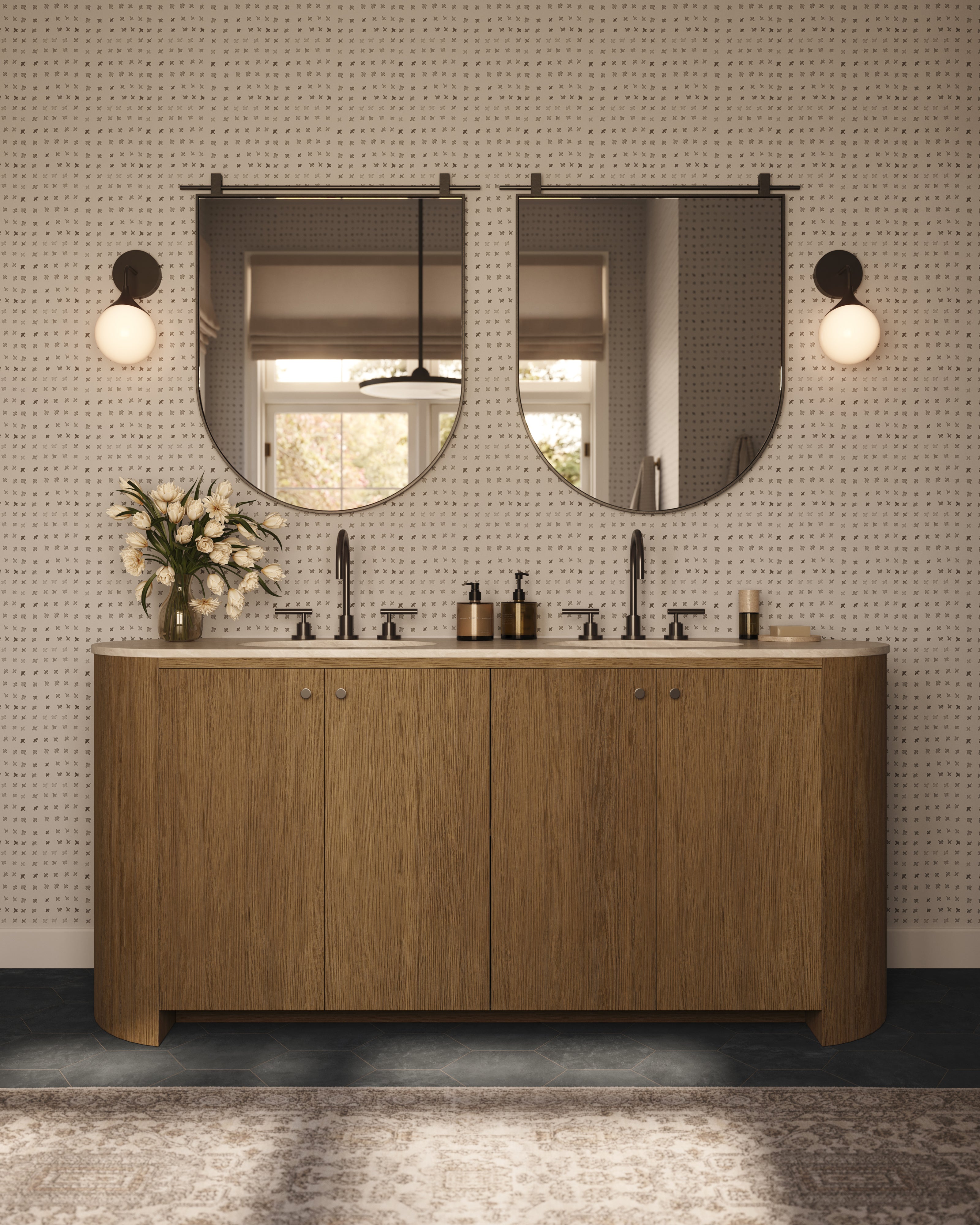 Clancy Small Arch Mirror in Antiqued Iron