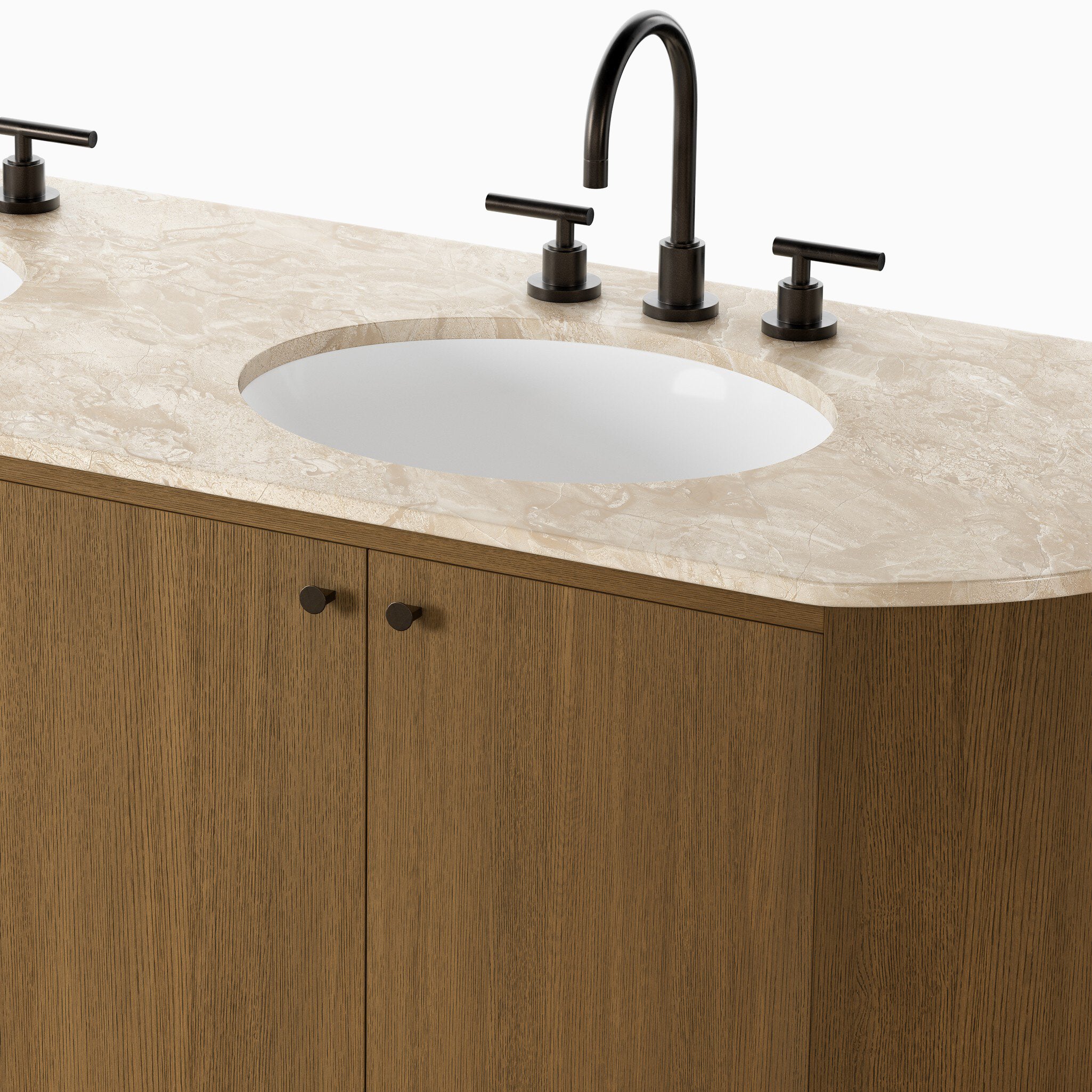 Tessa 72" Double Vanity in Washed Natural Veneer with Sand Marble Top
