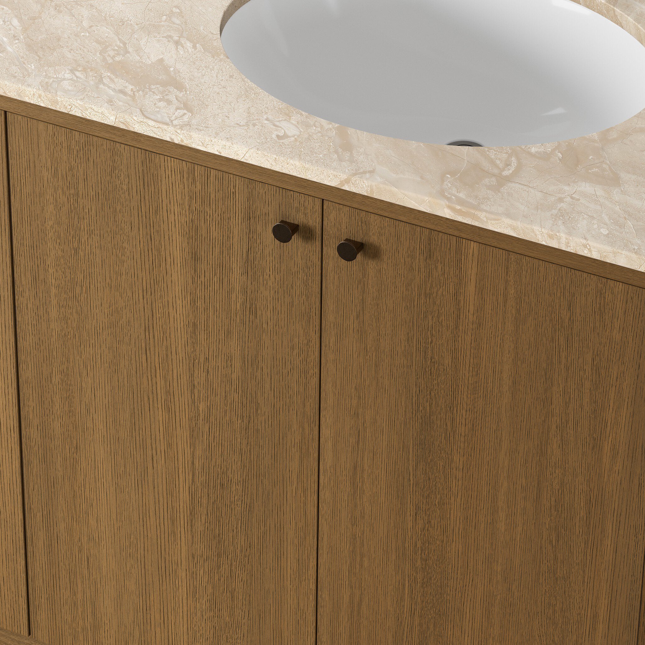 Tessa 72" Double Vanity in Washed Natural Veneer with Sand Marble Top
