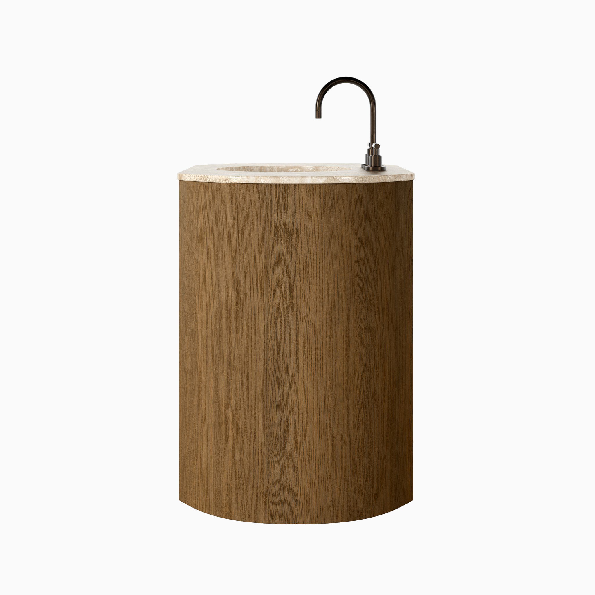 Tessa 40" Single Vanity in Washed Natural Veneer with Sand Marble Top