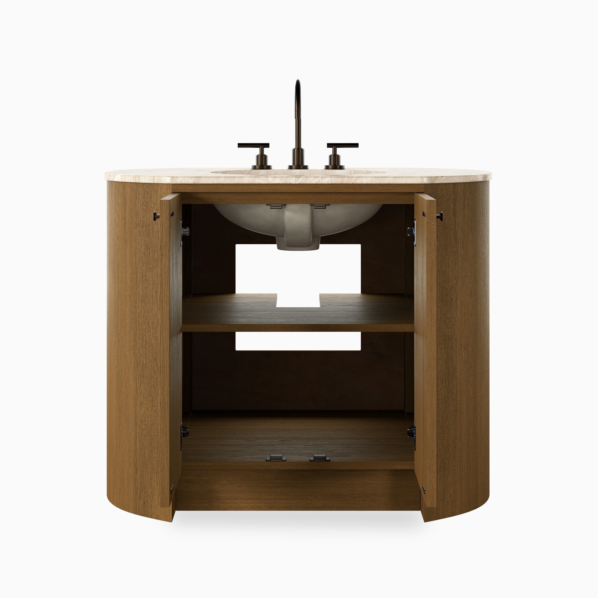 Tessa 40" Single Vanity in Washed Natural Veneer with Sand Marble Top