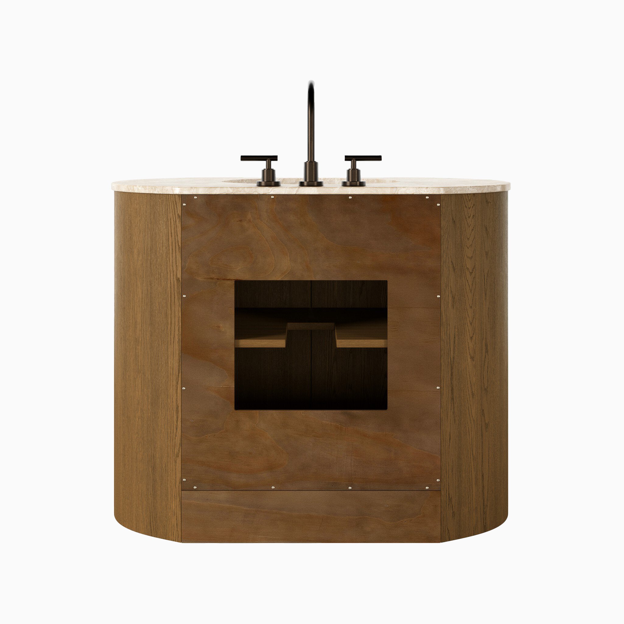 Tessa 40" Single Vanity in Washed Natural Veneer with Sand Marble Top