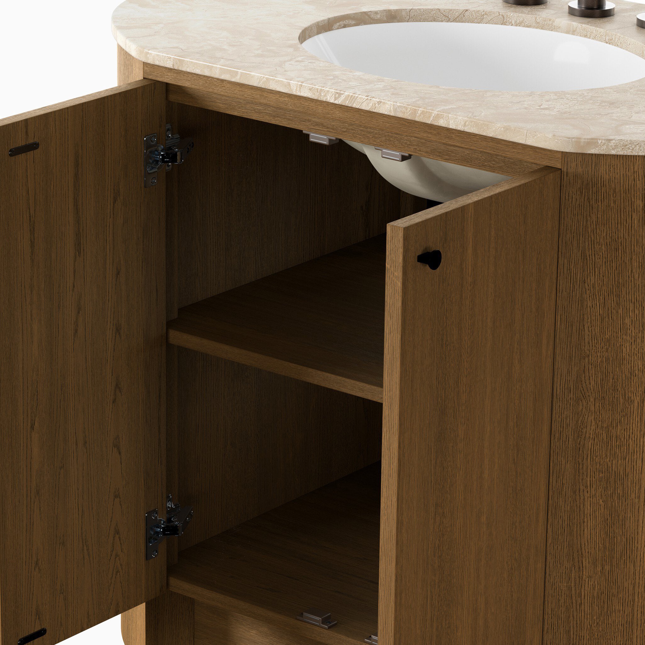 Tessa 40" Single Vanity in Washed Natural Veneer with Sand Marble Top